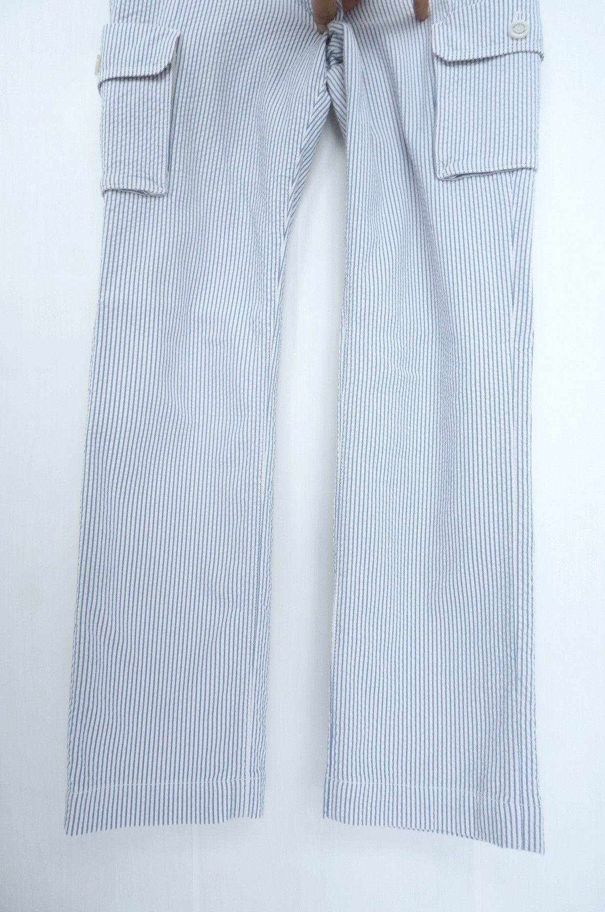 Japanese Brand 🔥MACKINTOSH PHILOSOPHY Seersucker Hickory Skinny Cargo Size US 29 - 7 Thumbnail