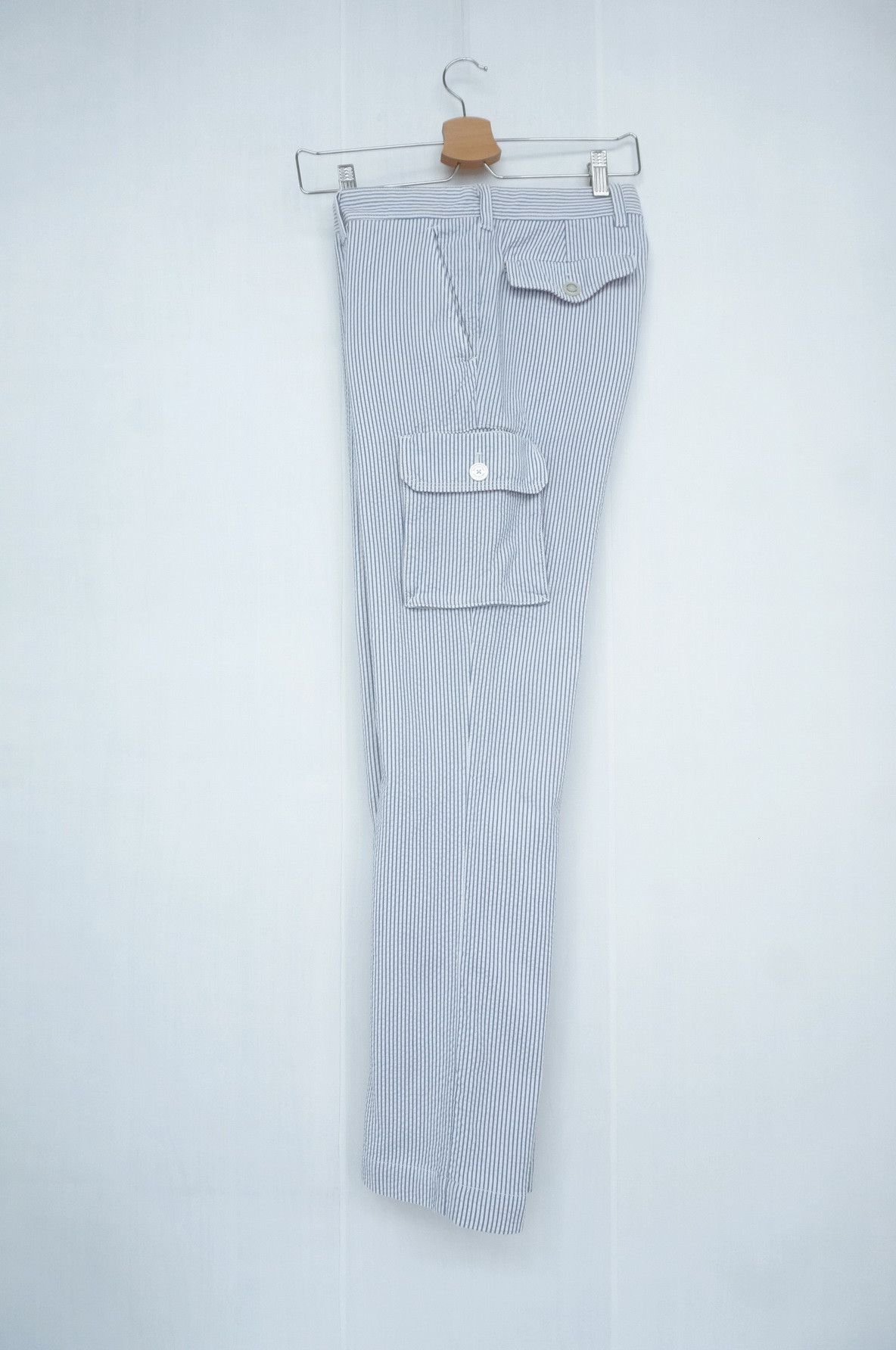 Japanese Brand 🔥MACKINTOSH PHILOSOPHY Seersucker Hickory Skinny Cargo Size US 29 - 10 Thumbnail