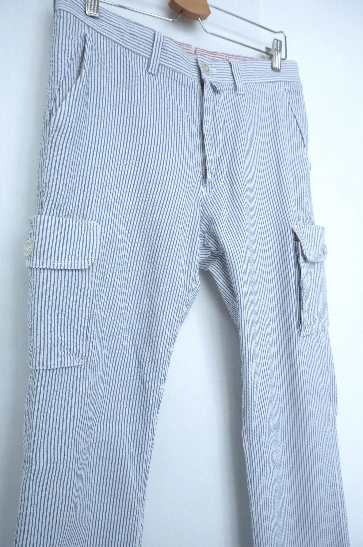 Japanese Brand 🔥MACKINTOSH PHILOSOPHY Seersucker Hickory Skinny Cargo Size US 29 - 1 Thumbnail