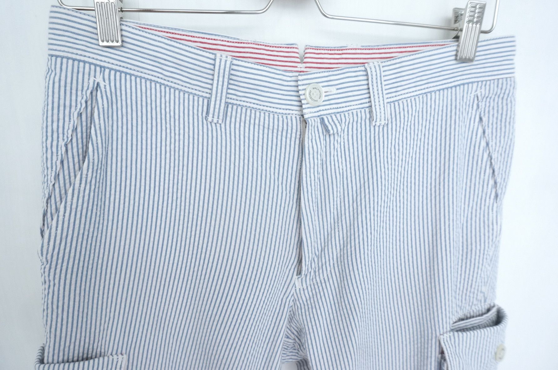 Japanese Brand 🔥MACKINTOSH PHILOSOPHY Seersucker Hickory Skinny Cargo Size US 29 - 6 Thumbnail
