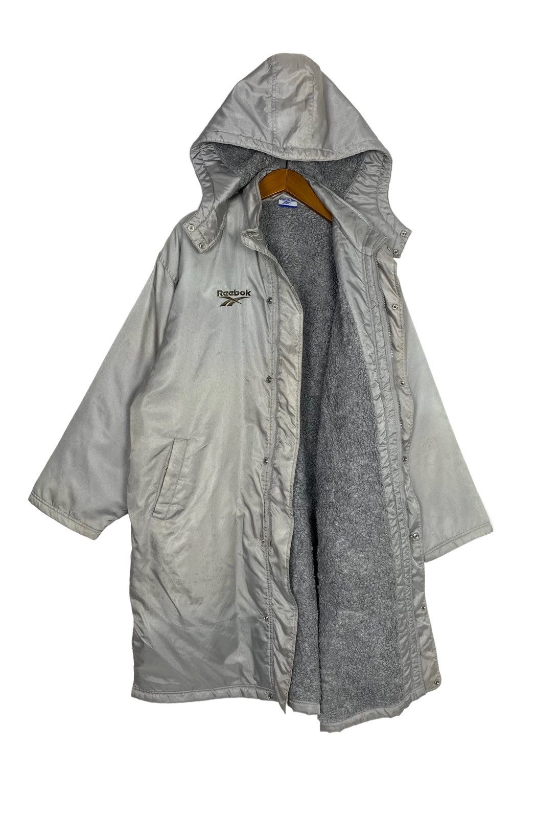 Reebok Vtg Reebok Deep Pile Inside Parka Hoodie Embroidery Big Logo Size US L / EU 52-54 / 3 - 4 Thumbnail