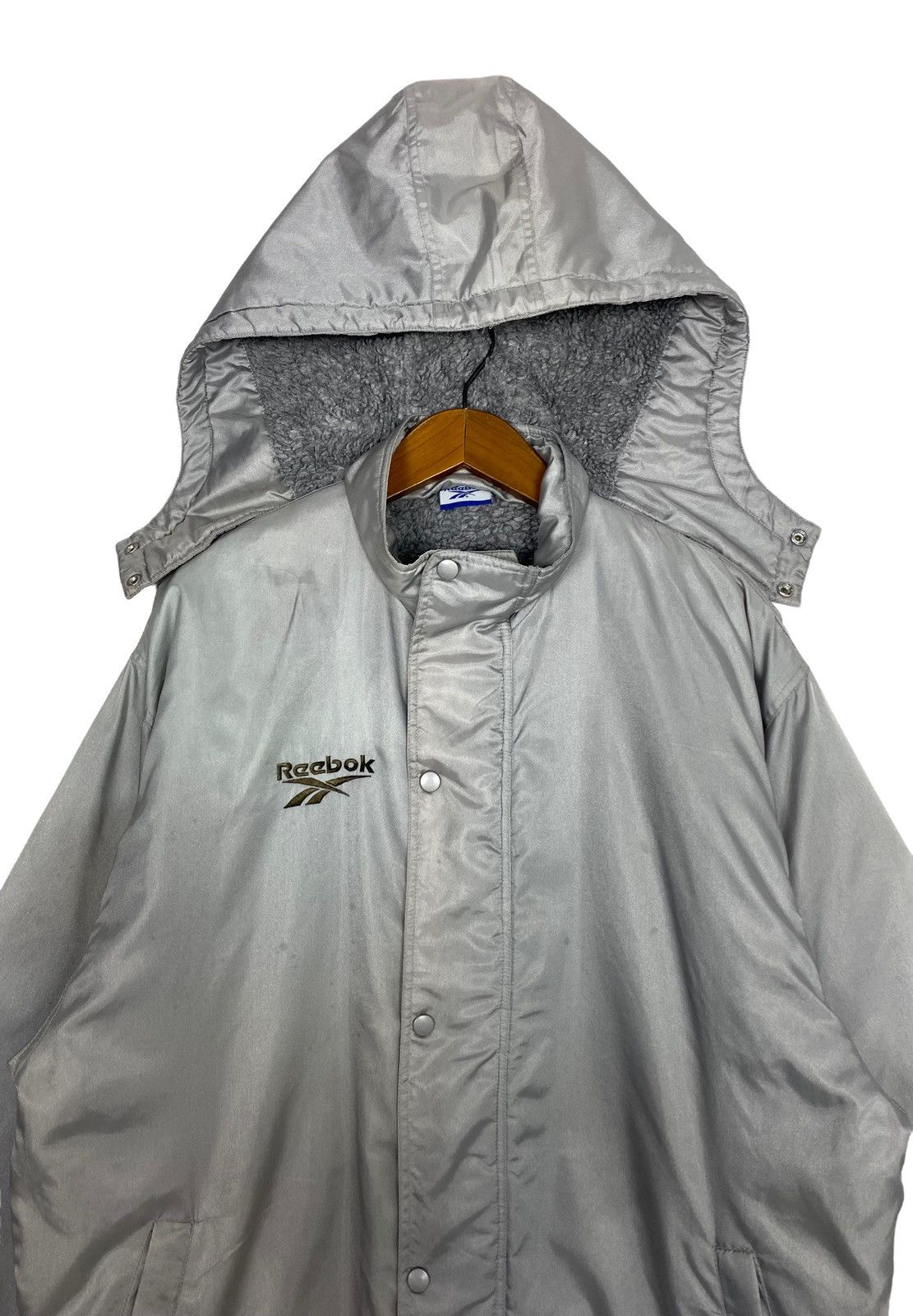 Reebok Vtg Reebok Deep Pile Inside Parka Hoodie Embroidery Big Logo Size US L / EU 52-54 / 3 - 5 Thumbnail