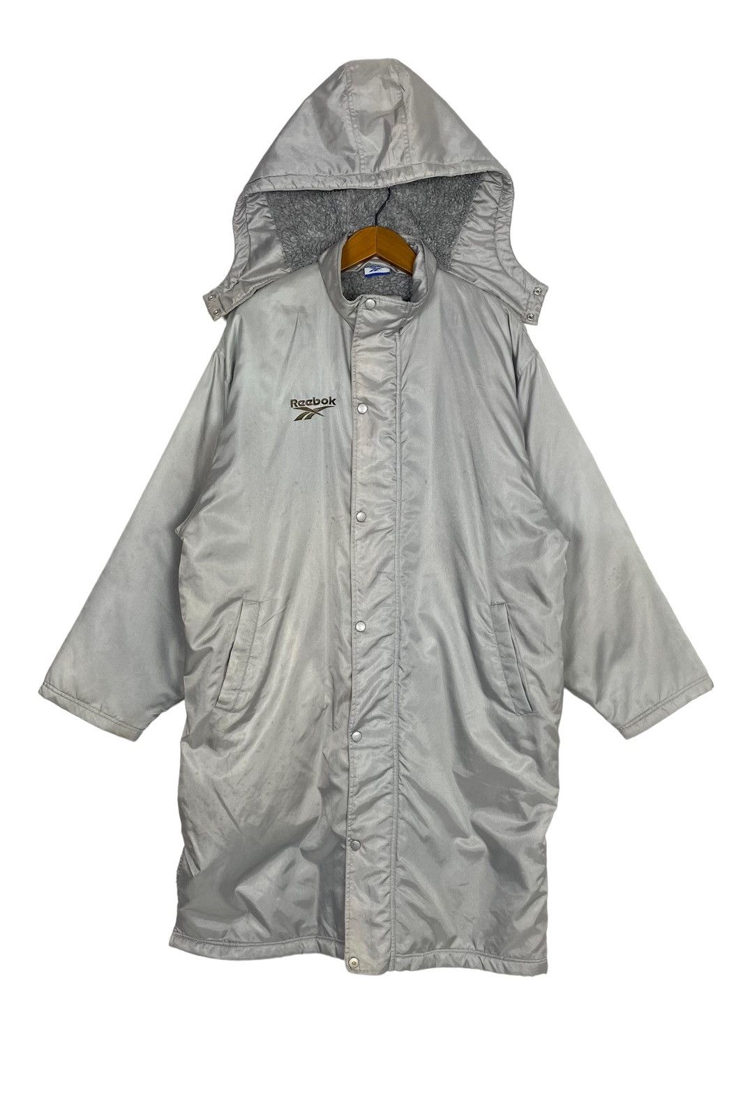 Reebok Vtg Reebok Deep Pile Inside Parka Hoodie Embroidery Big Logo Size US L / EU 52-54 / 3 - 3 Thumbnail