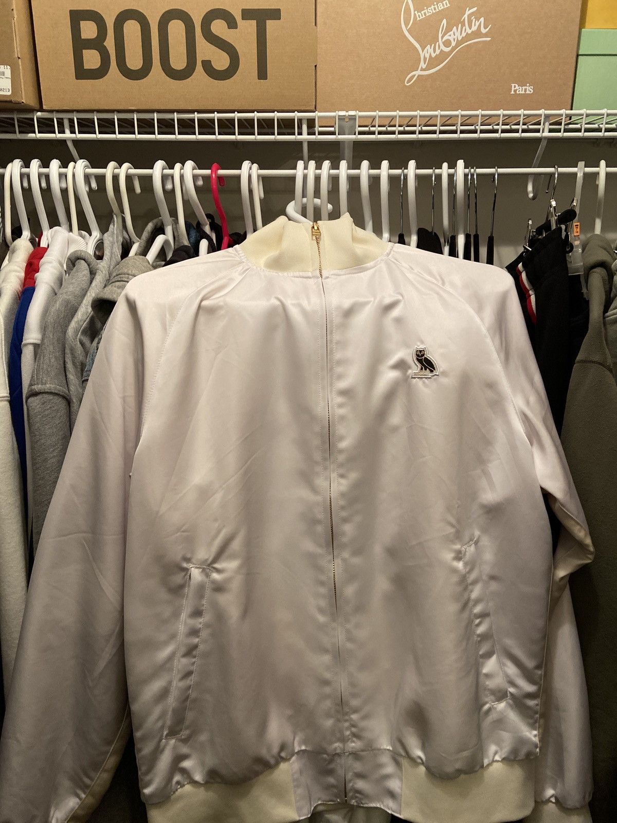 October's Very Own Rare OVO White and Gold Track top/ bomber Size US M / EU 48-50 / 2 - 1 Thumbnail