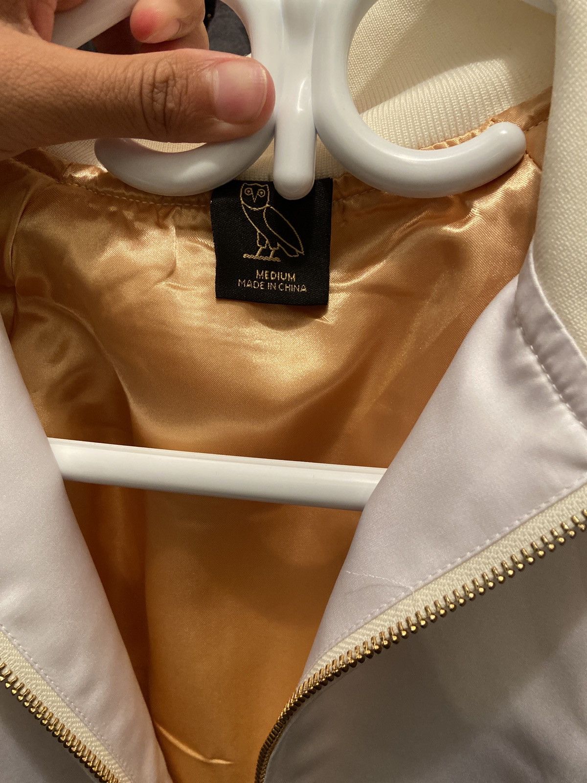October's Very Own Rare OVO White and Gold Track top/ bomber Size US M / EU 48-50 / 2 - 2 Thumbnail