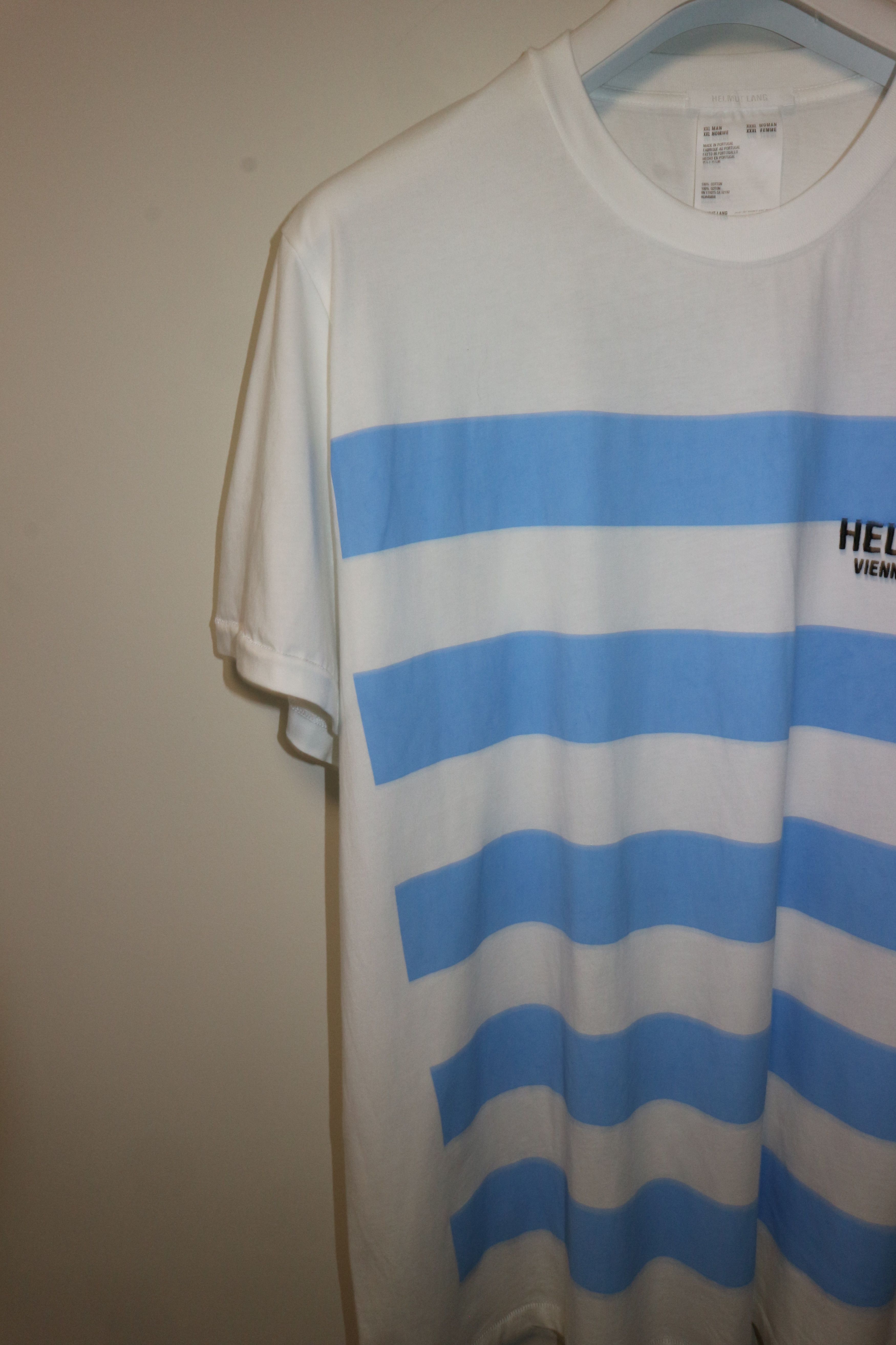 Helmut Lang Embroidered logo stripes t-shirt Size US XXL / EU 58 / 5 - 5 Thumbnail