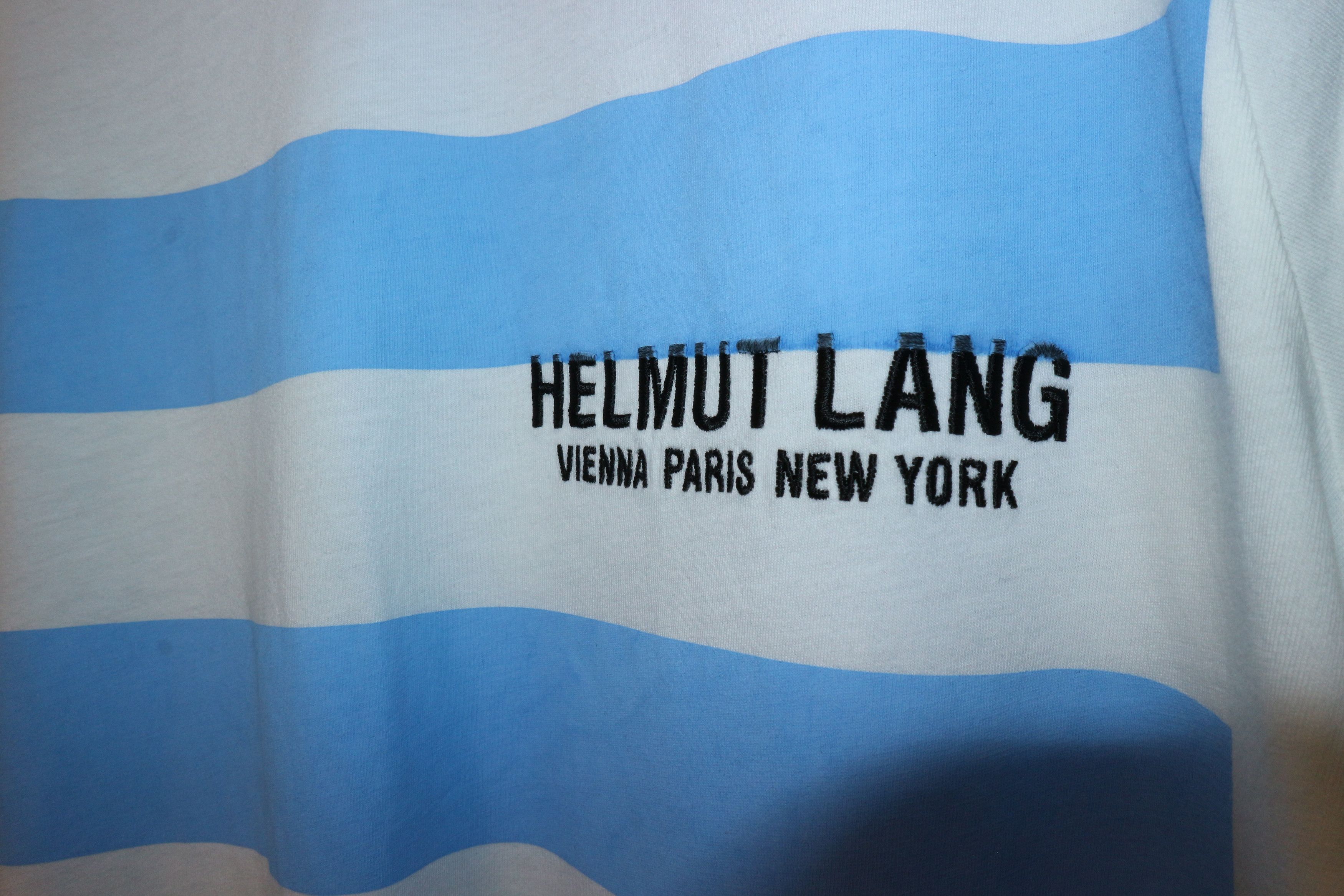 Helmut Lang Embroidered logo stripes t-shirt Size US XXL / EU 58 / 5 - 6 Thumbnail