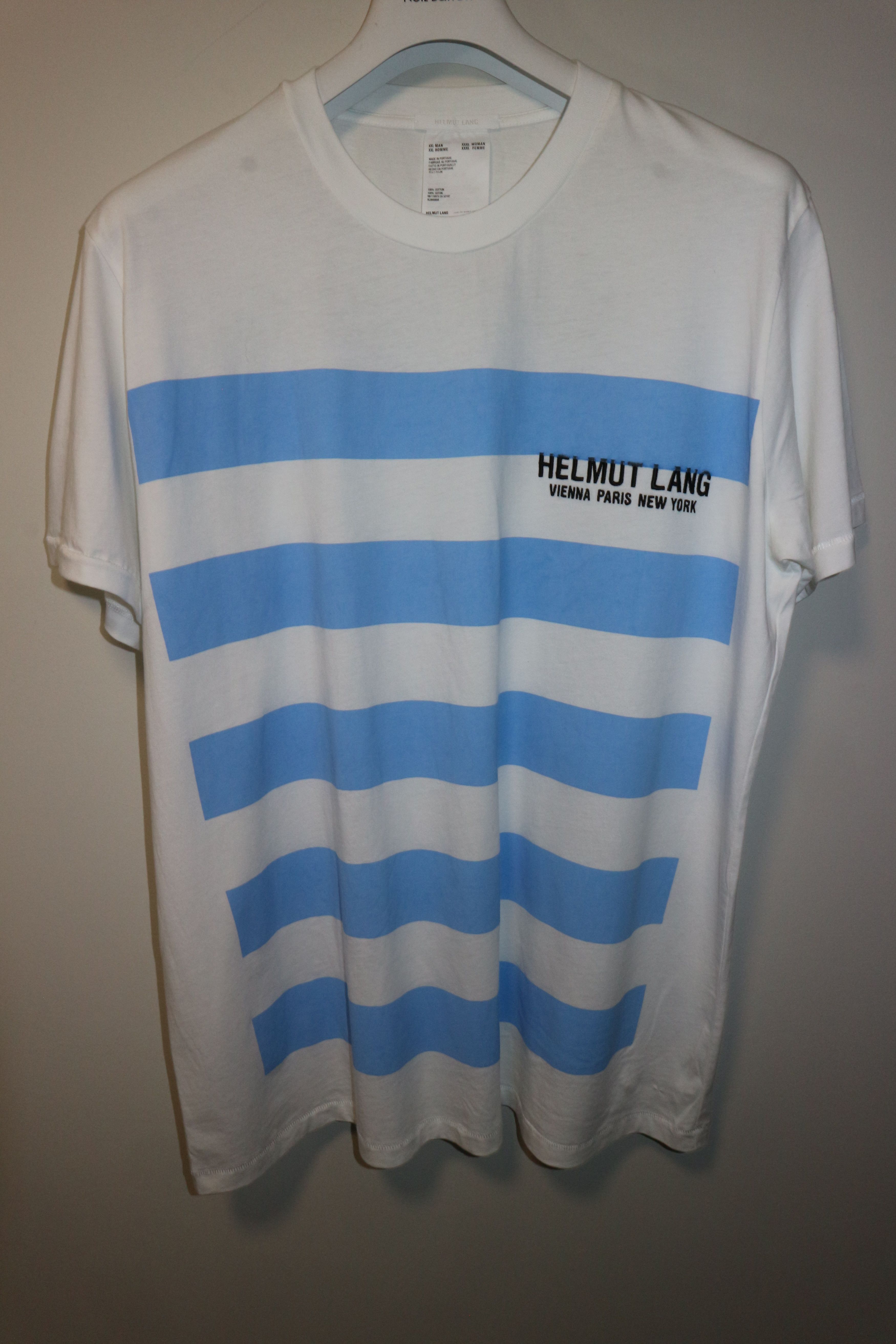 Helmut Lang Embroidered logo stripes t-shirt Size US XXL / EU 58 / 5 - 1 Thumbnail