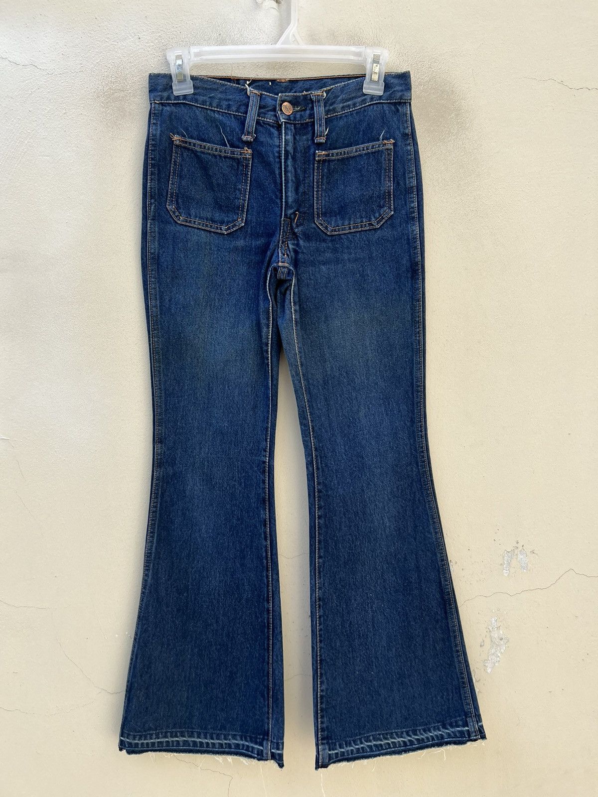 Big John Vintage 70s Big John Japan Fade Denim Super Flare Jeans Size US 28 / EU 44 - 6 Thumbnail