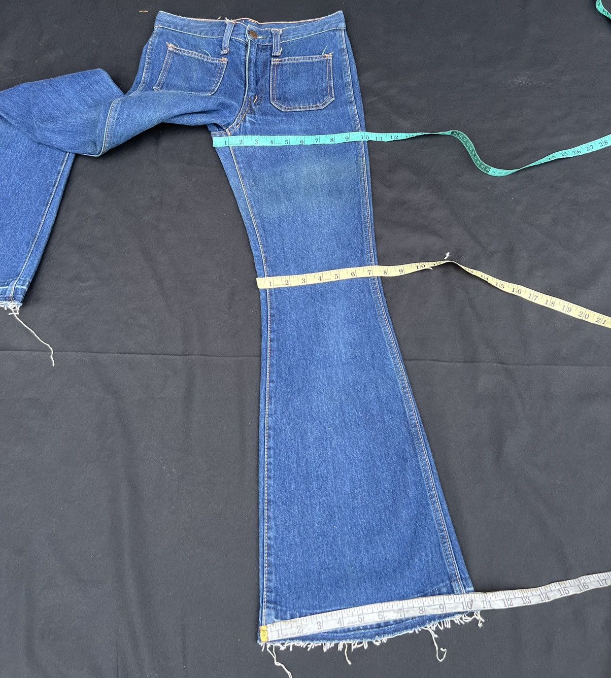 Big John Vintage 70s Big John Japan Fade Denim Super Flare Jeans Size US 28 / EU 44 - 3 Thumbnail
