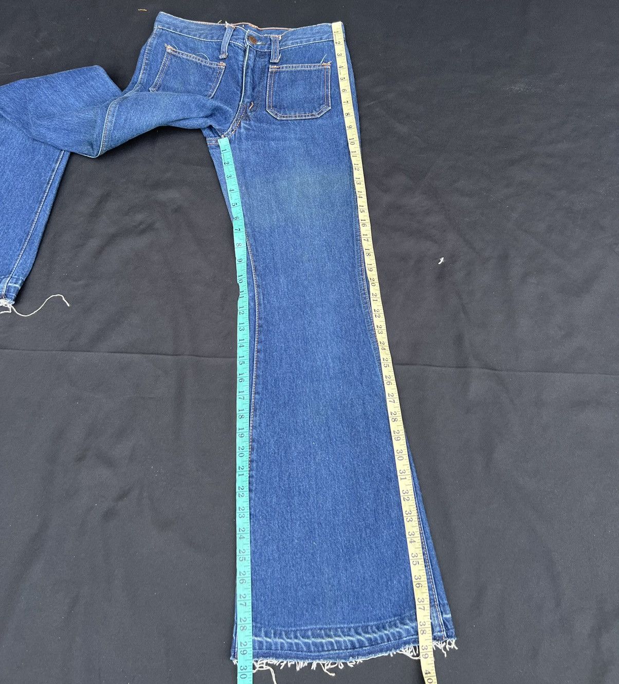 Big John Vintage 70s Big John Japan Fade Denim Super Flare Jeans Size US 28 / EU 44 - 4 Thumbnail
