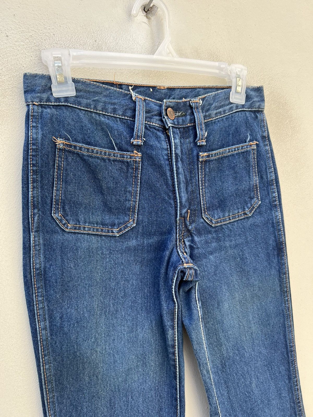 Big John Vintage 70s Big John Japan Fade Denim Super Flare Jeans Size US 28 / EU 44 - 7 Thumbnail