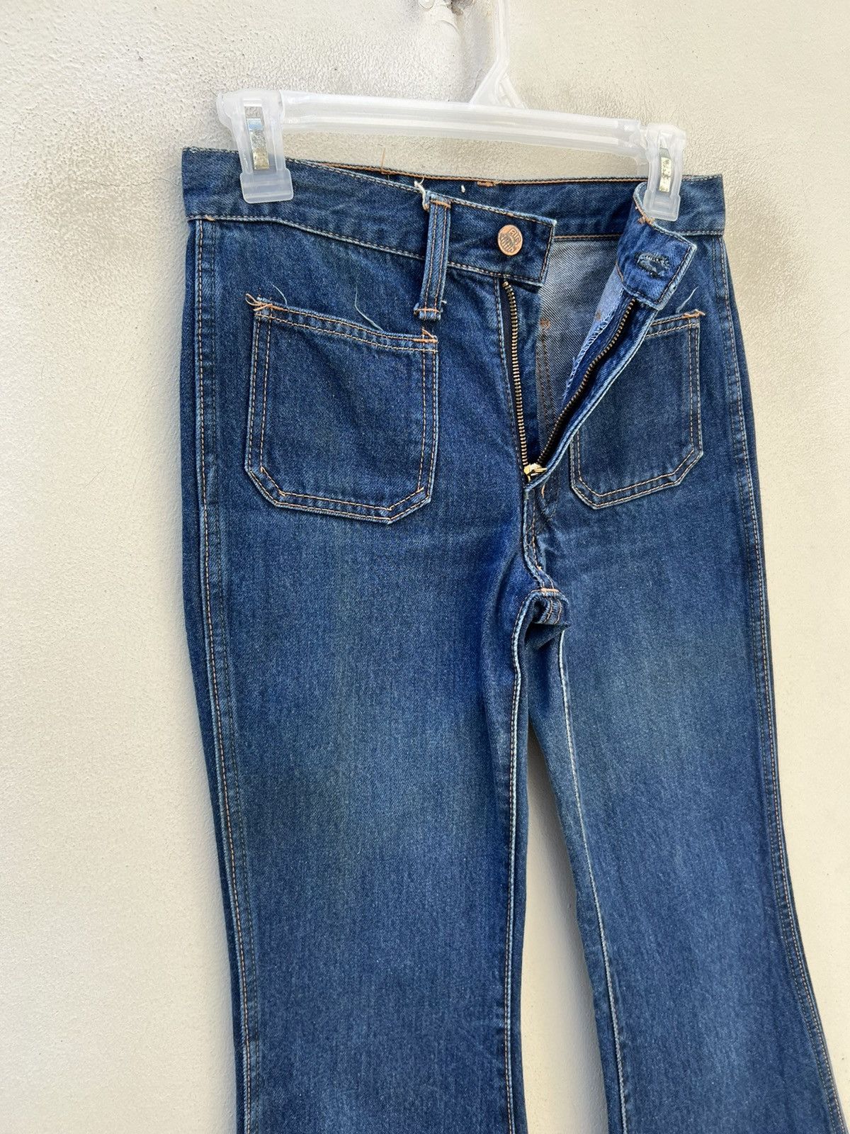 Big John Vintage 70s Big John Japan Fade Denim Super Flare Jeans Size US 28 / EU 44 - 9 Thumbnail