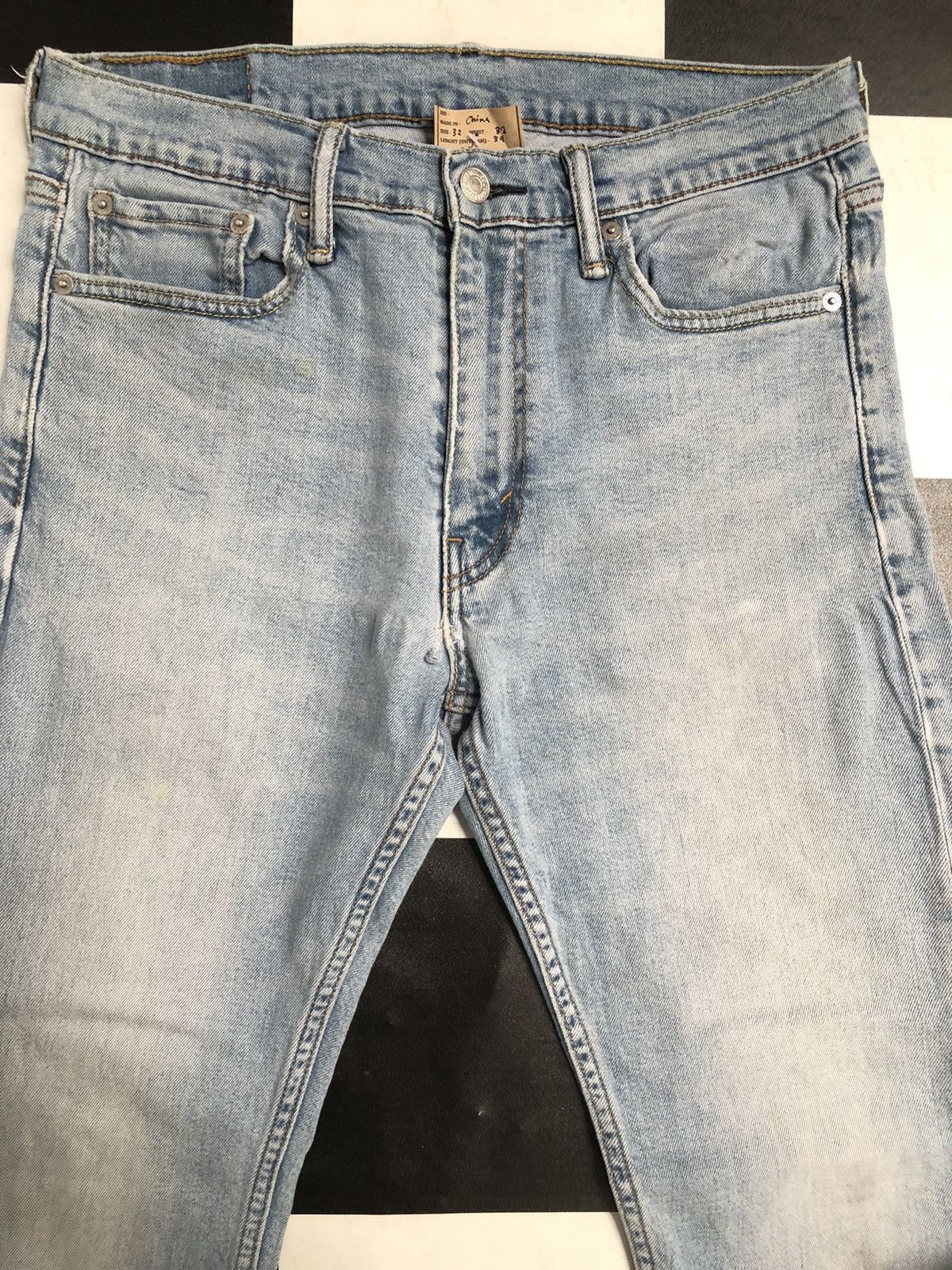 Levi's × Vintage Levis 513 Faded Blue Denim Slim Fit Jeans L47 Size US 32 / EU 48 - 3 Thumbnail