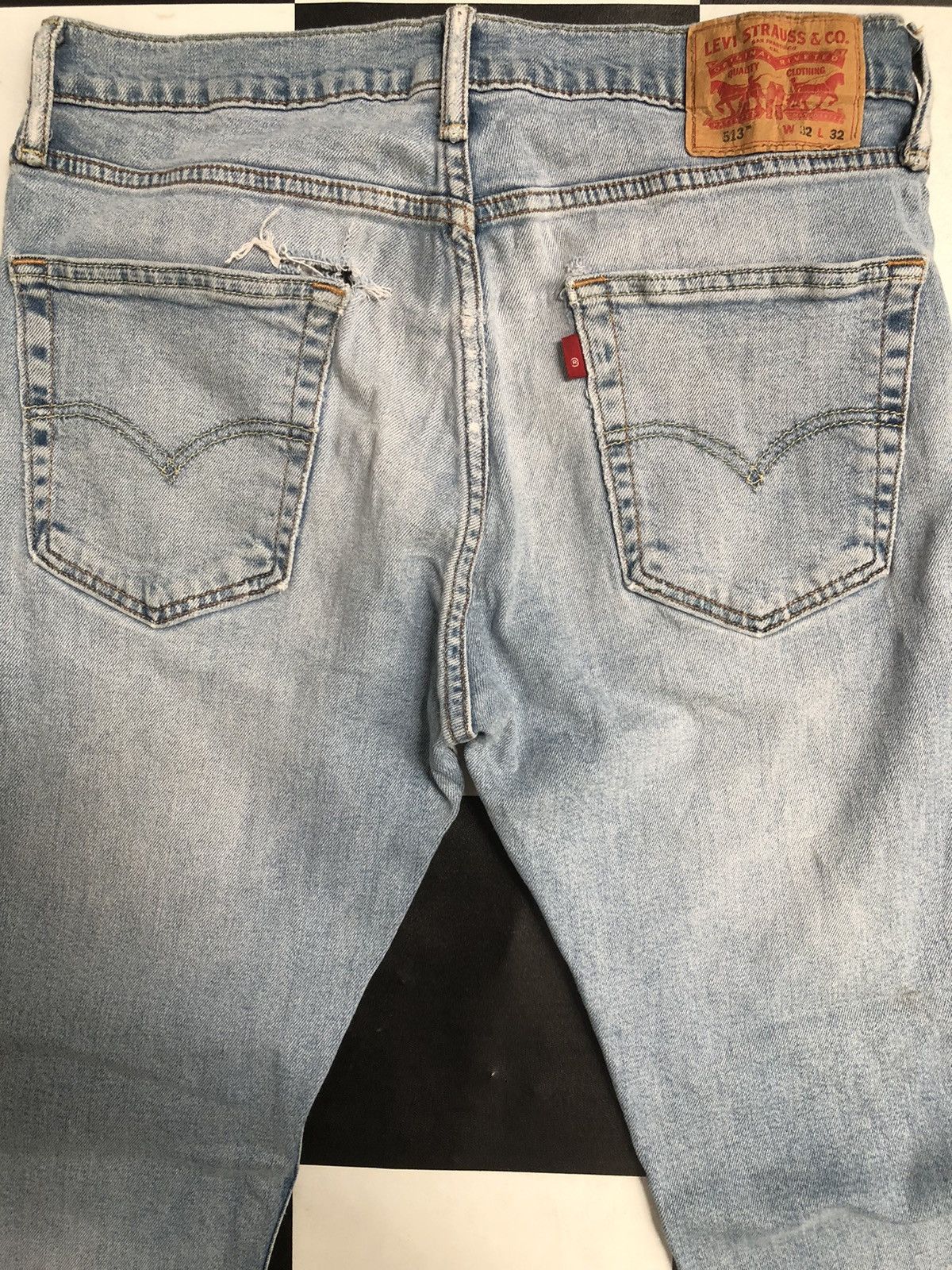 Levi's × Vintage Levis 513 Faded Blue Denim Slim Fit Jeans L47 Size US 32 / EU 48 - 7 Thumbnail