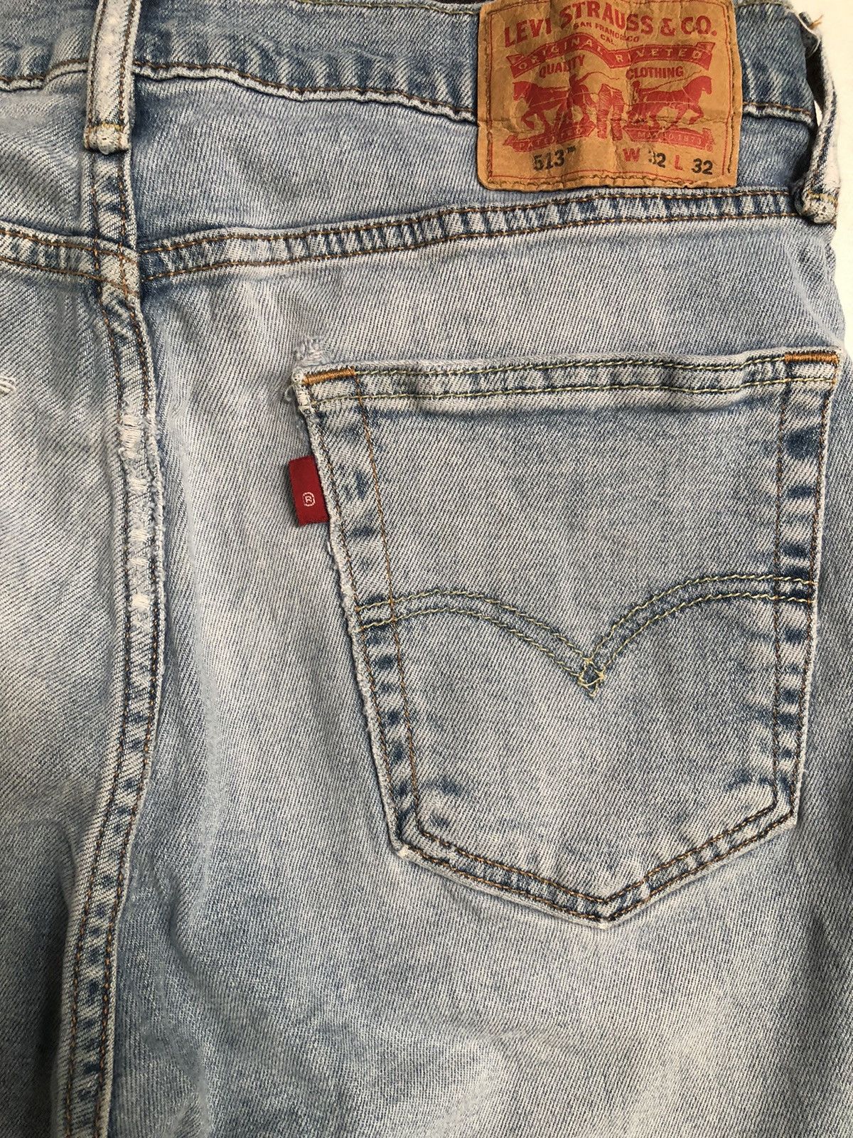 Levi's × Vintage Levis 513 Faded Blue Denim Slim Fit Jeans L47 Size US 32 / EU 48 - 8 Thumbnail