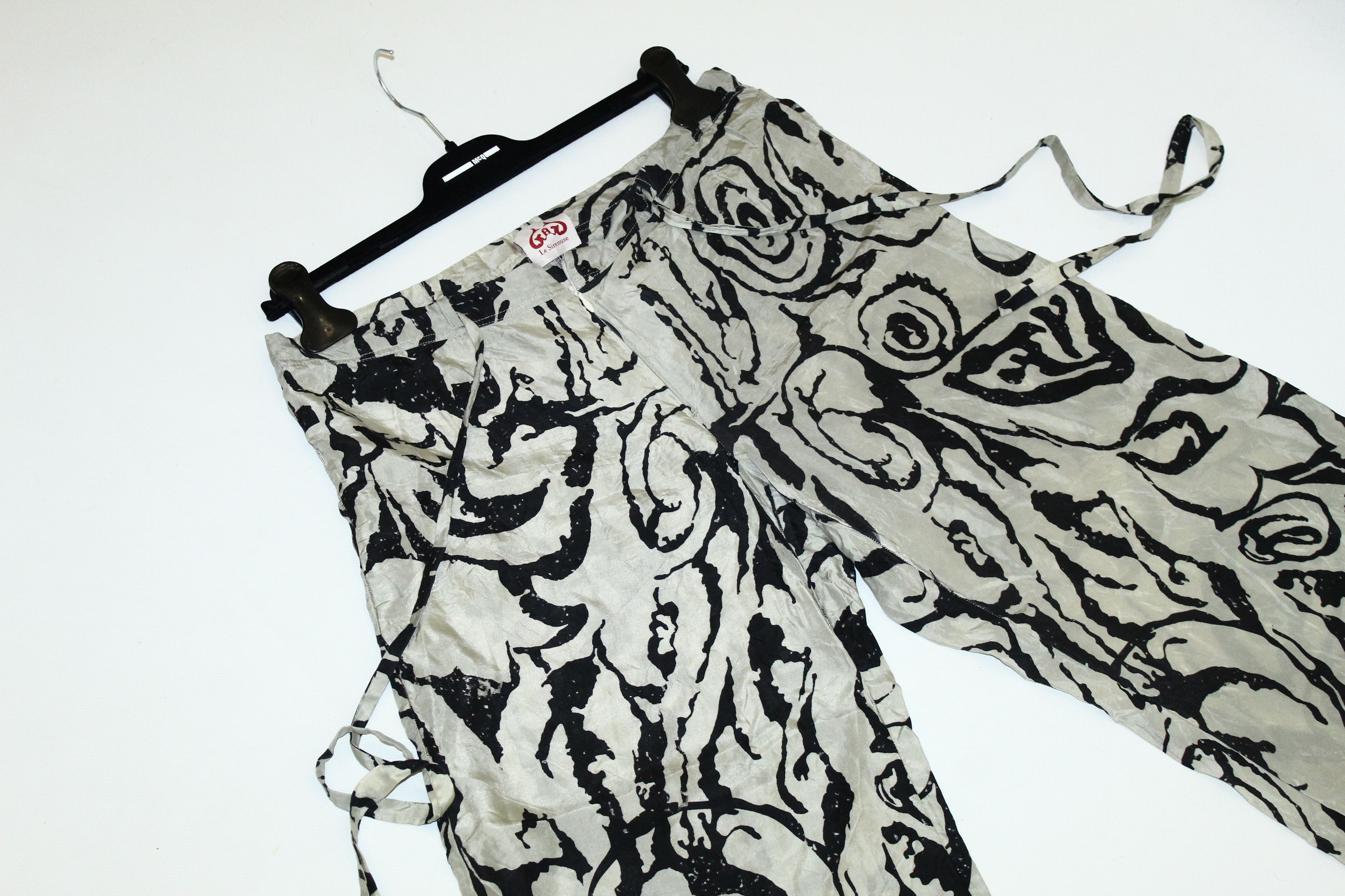 Designer LE SIRENUSE Abstract Print Wide Leg Silk Pants Size 34" / US 12 / IT 48 - 7 Thumbnail