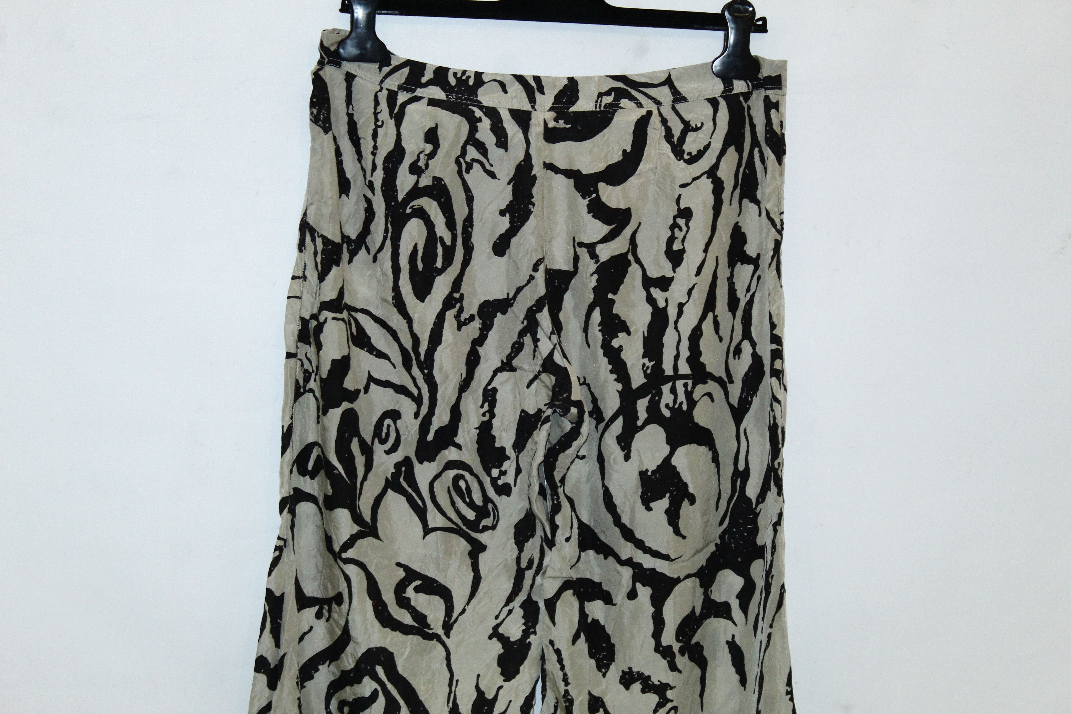 Designer LE SIRENUSE Abstract Print Wide Leg Silk Pants Size 34" / US 12 / IT 48 - 3 Thumbnail