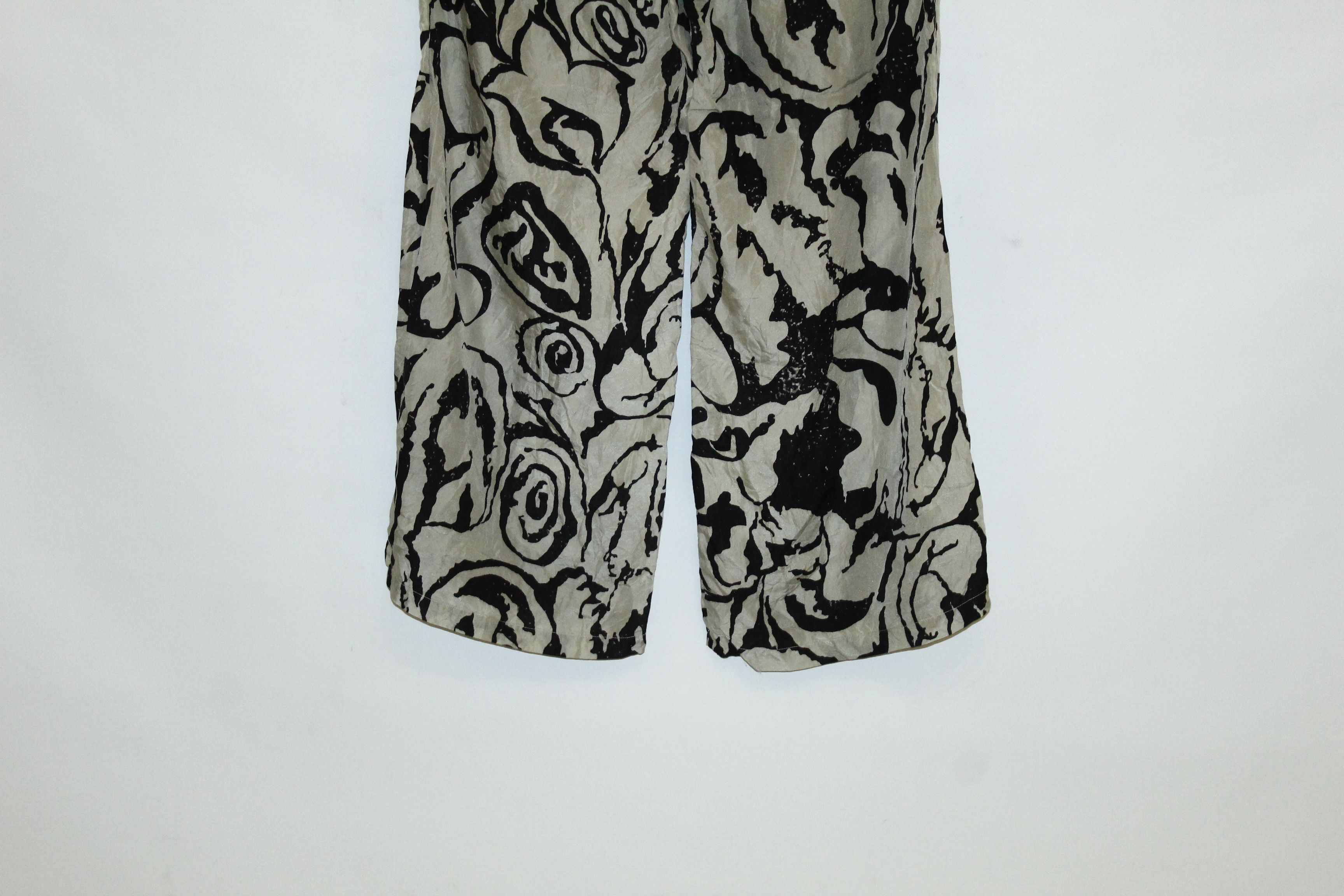 Designer LE SIRENUSE Abstract Print Wide Leg Silk Pants Size 34" / US 12 / IT 48 - 4 Thumbnail