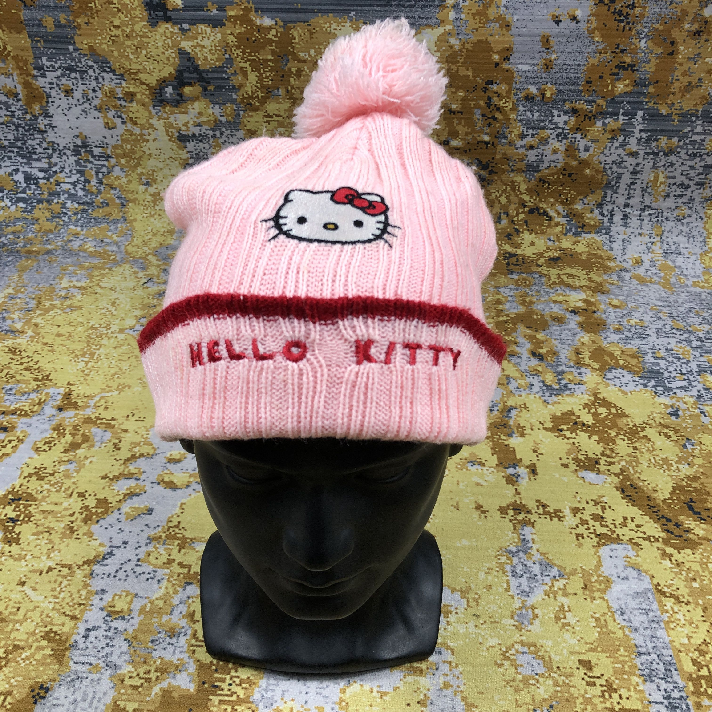 Anime × Japanese Brand × Vintage Vintage Hello Kitty 2004 Bobble Beanie Hat B2160 Size ONE SIZE - 1 Thumbnail