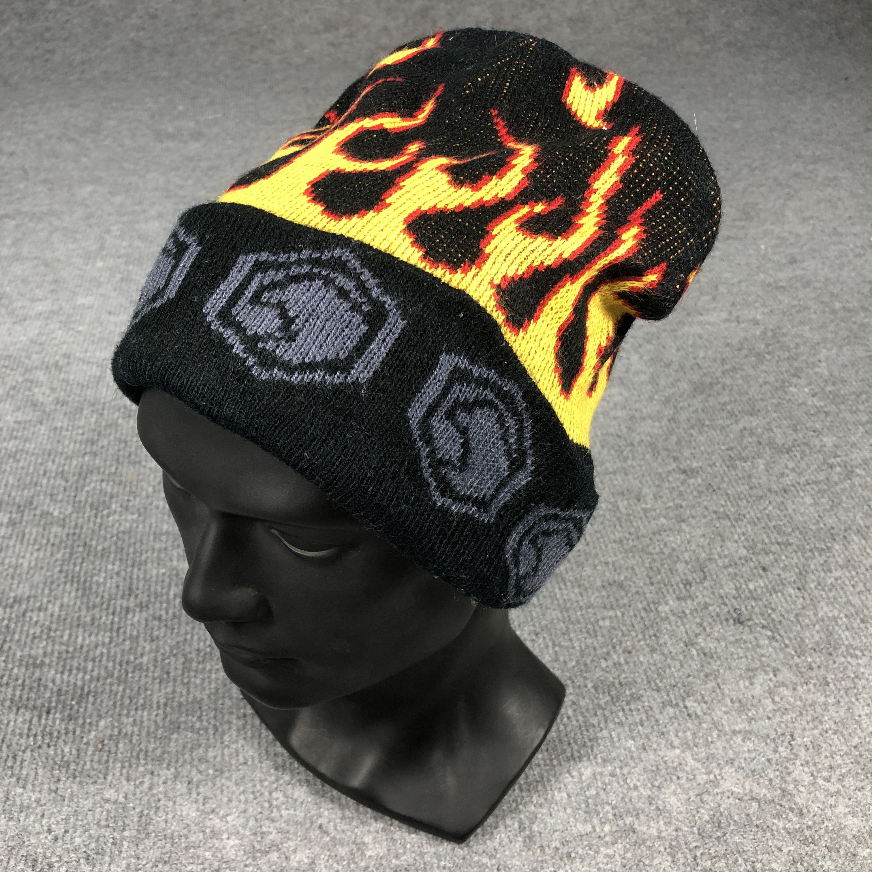 Japanese Brand × Vintage Vintage Flame Beanie Hat B1246 Size ONE SIZE - 3 Thumbnail