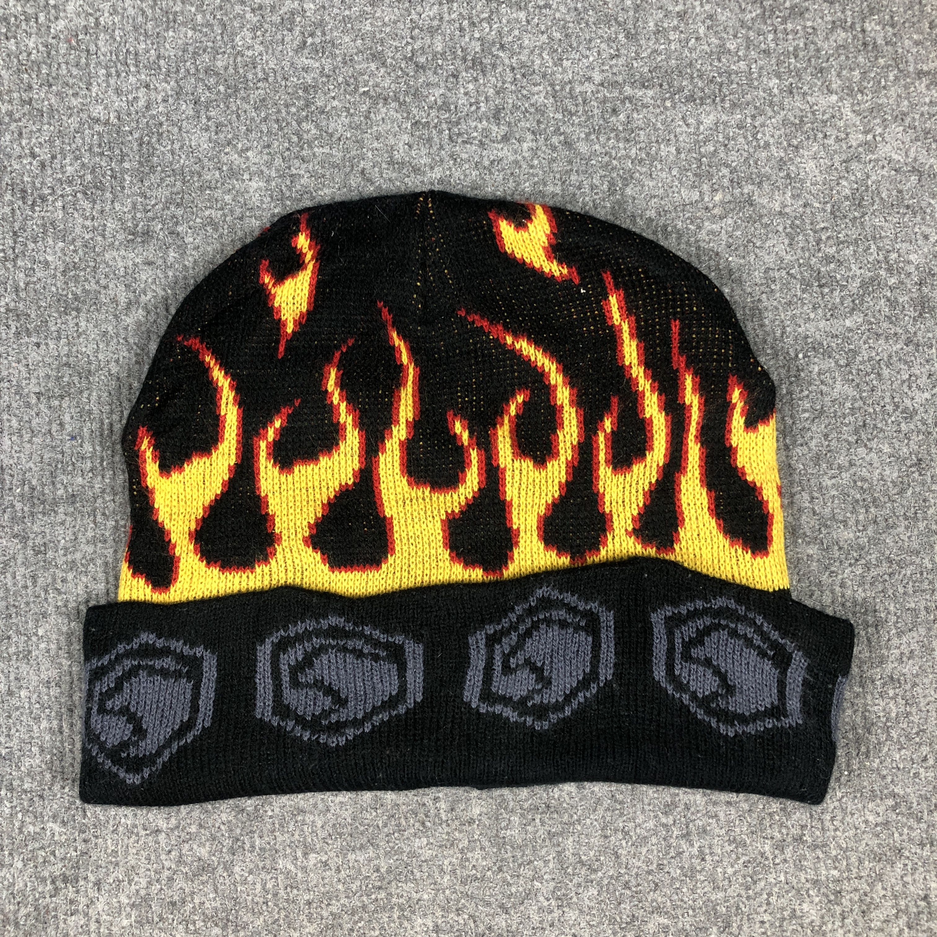 Japanese Brand × Vintage Vintage Flame Beanie Hat B1246 Size ONE SIZE - 4 Thumbnail