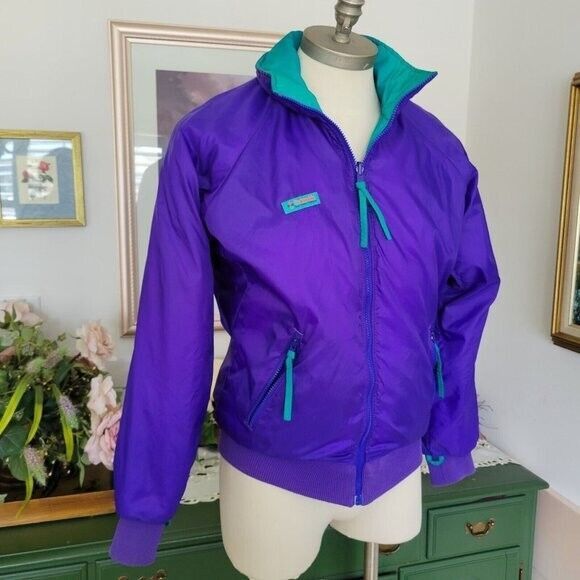 Vintage 1990's Columbia Purple Blue Navy Lightweight Ski Jacket Extra Large XL