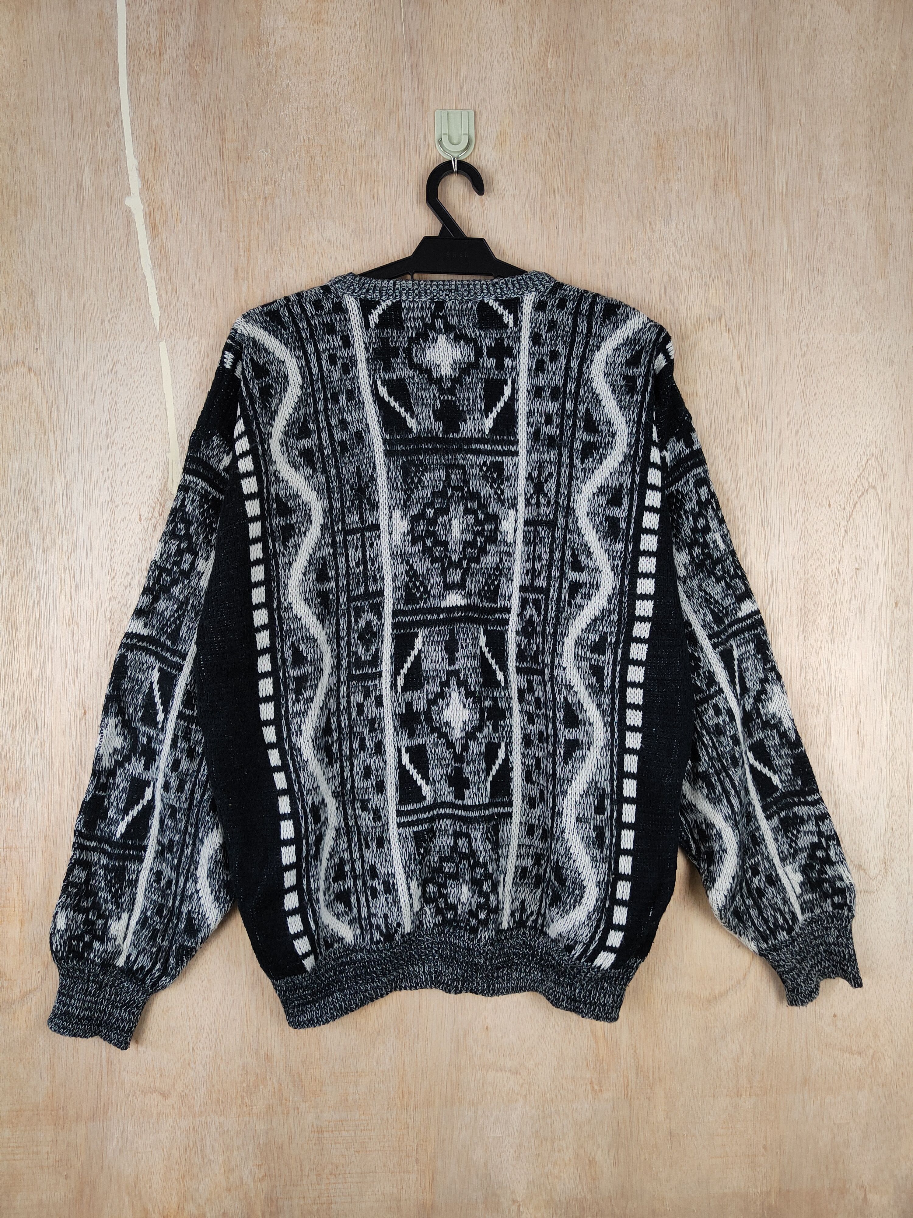 Japanese Brand Musica Black/Gray art streetwear Knitwear #4450 Size US L / EU 52-54 / 3 - 5 Thumbnail