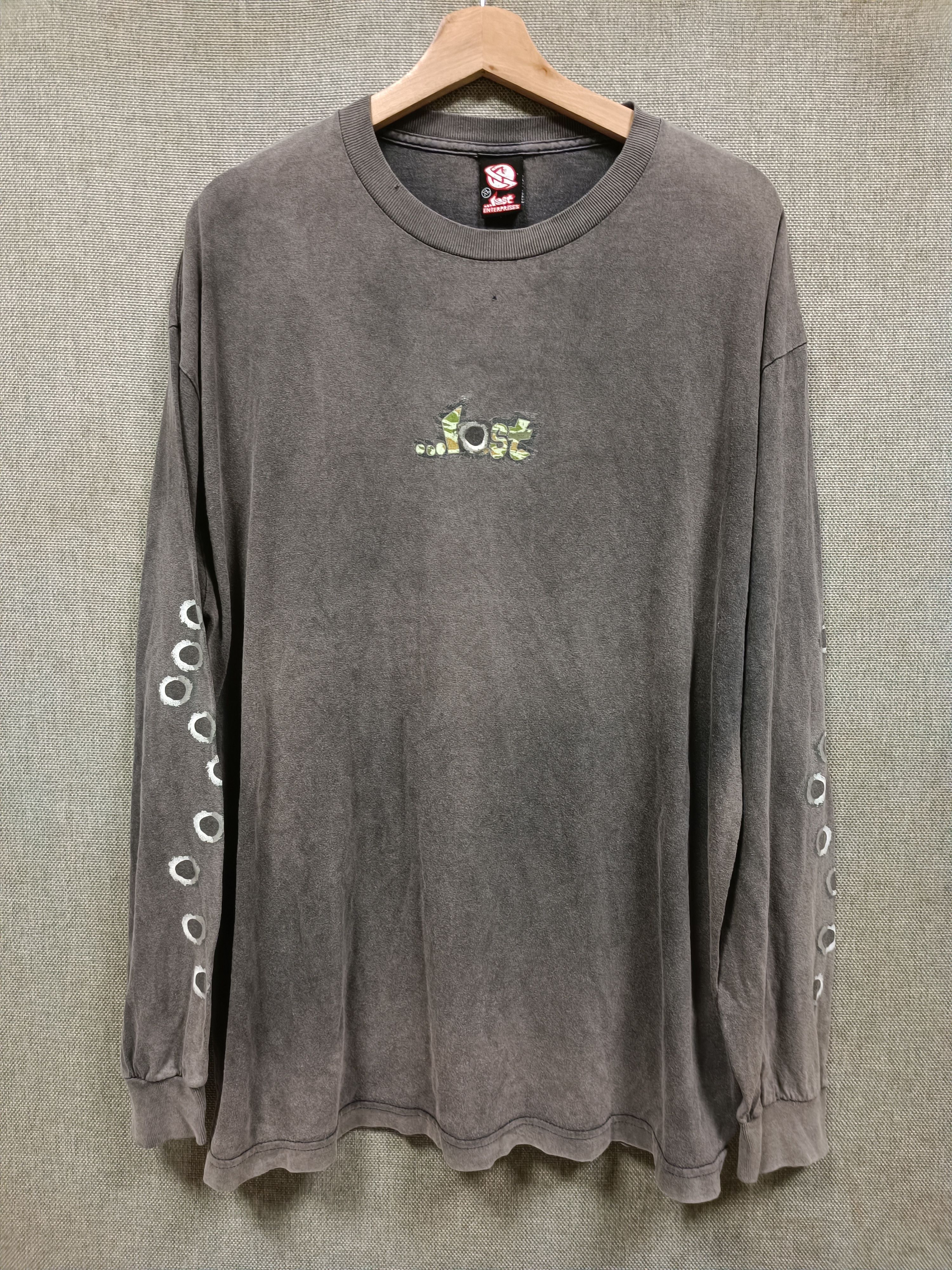 T-shirt Vintage Lost Enterprises Années 90 - Couleur Grise, Taille Moyen, Occasion Très Bon état