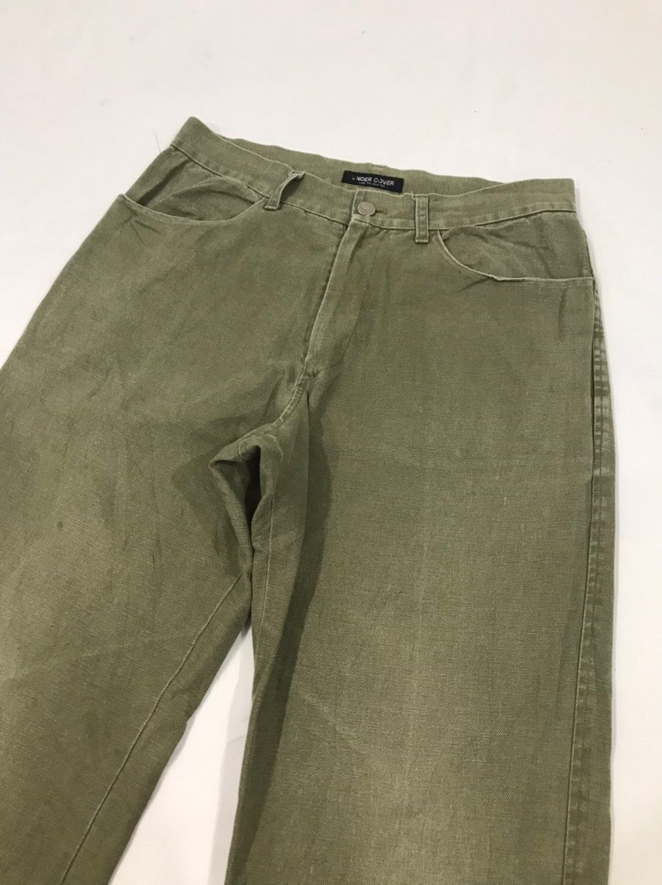 Japanese Brand Undercover by Jun Takahashi Green Distress Denim Jeans Size US 30 / EU 46 - 14 Thumbnail