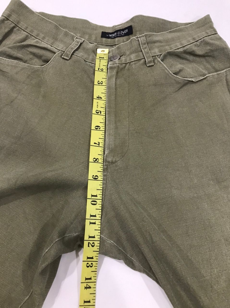 Japanese Brand Undercover by Jun Takahashi Green Distress Denim Jeans Size US 30 / EU 46 - 12 Thumbnail