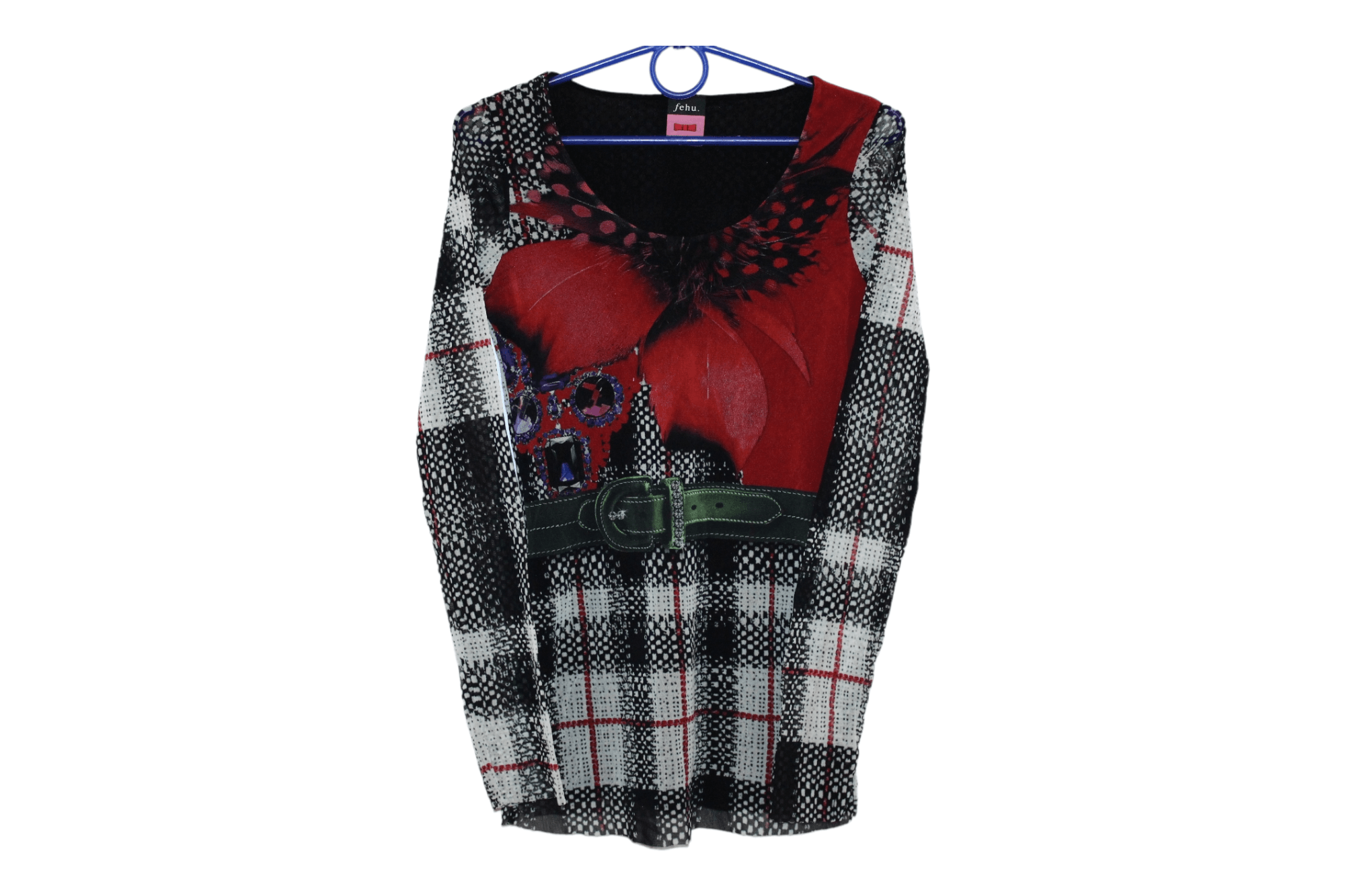 Other FEHU Italy Jean Paul Gaultier style All Over print Mesh Top Size XL / US 12-14 / IT 48-50 - 1 Thumbnail