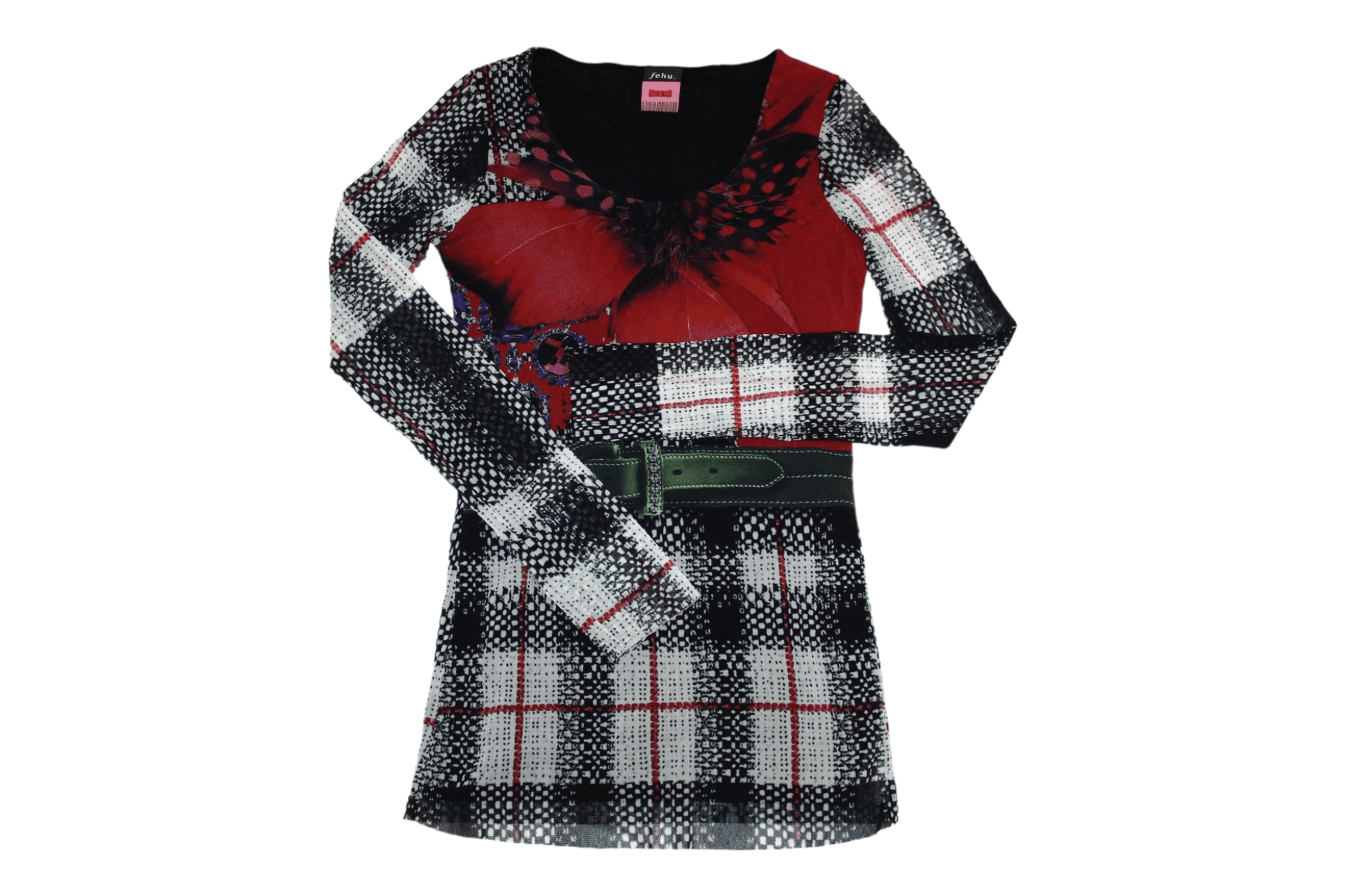 Other FEHU Italy Jean Paul Gaultier style All Over print Mesh Top Size XL / US 12-14 / IT 48-50 - 7 Thumbnail