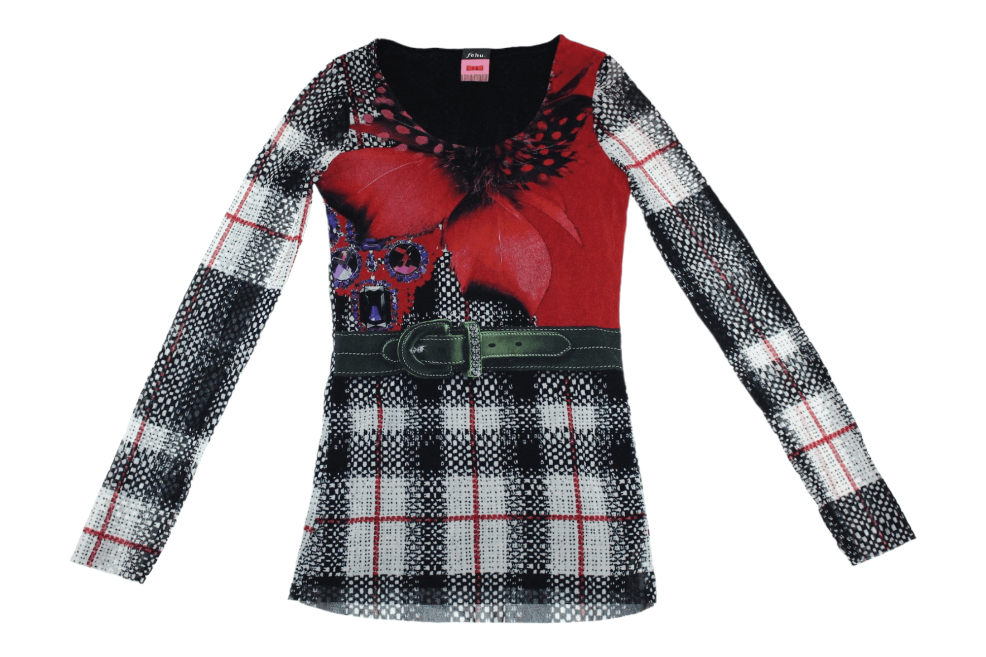 Other FEHU Italy Jean Paul Gaultier style All Over print Mesh Top Size XL / US 12-14 / IT 48-50 - 3 Thumbnail