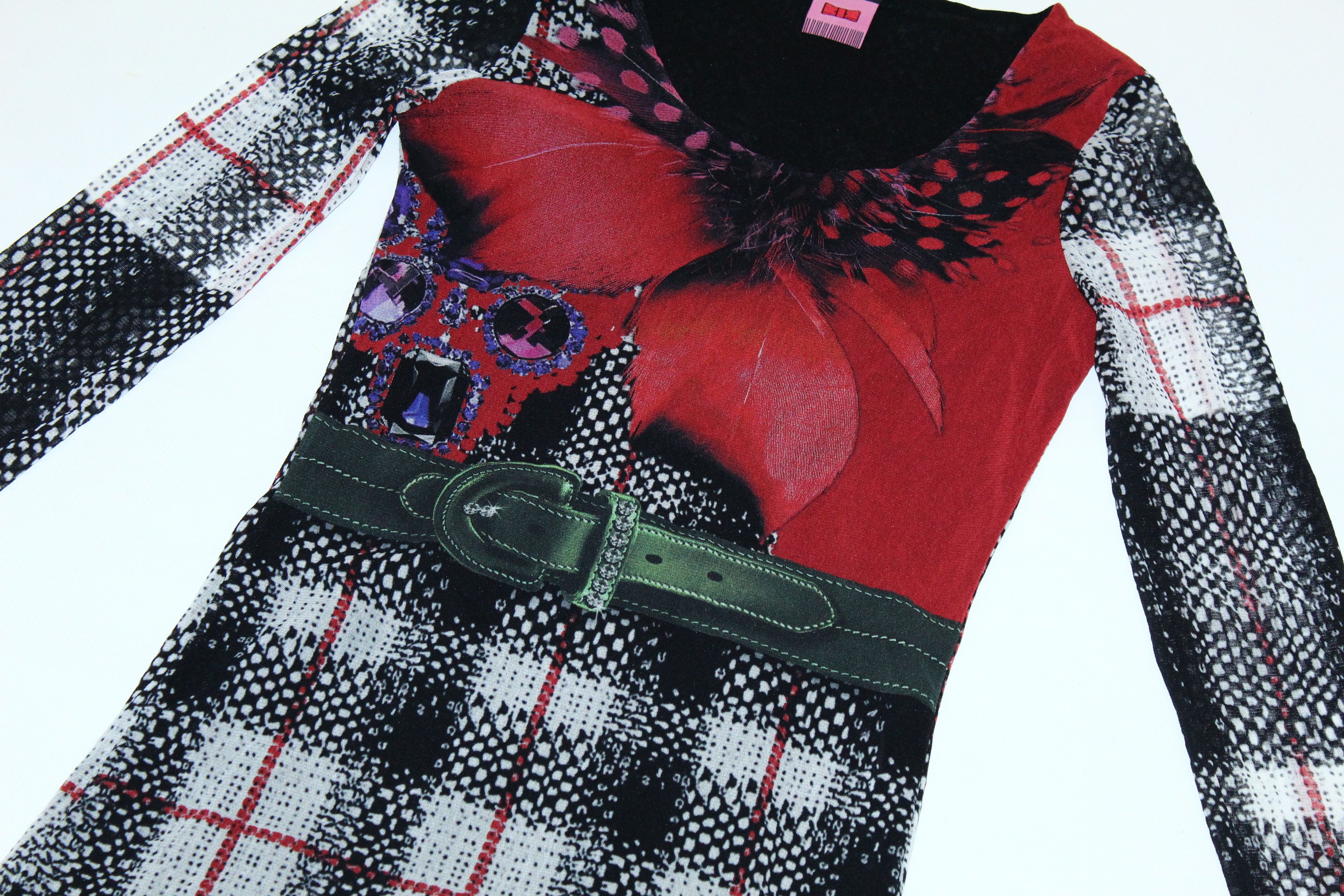 Other FEHU Italy Jean Paul Gaultier style All Over print Mesh Top Size XL / US 12-14 / IT 48-50 - 6 Thumbnail