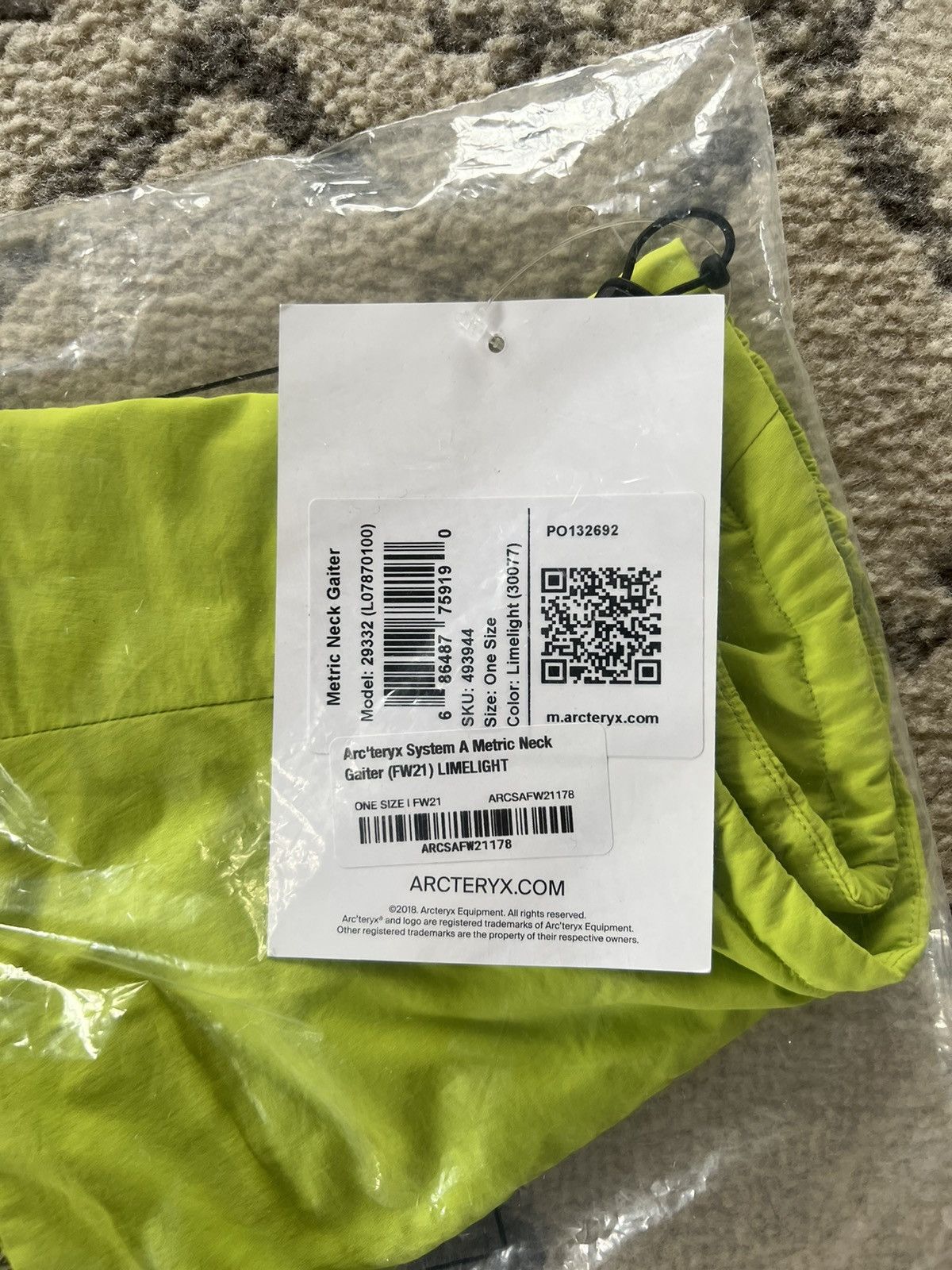 Arc'teryx Arc’teryx System_A Neck Gaiter Limelight Size ONE SIZE - 3 Thumbnail