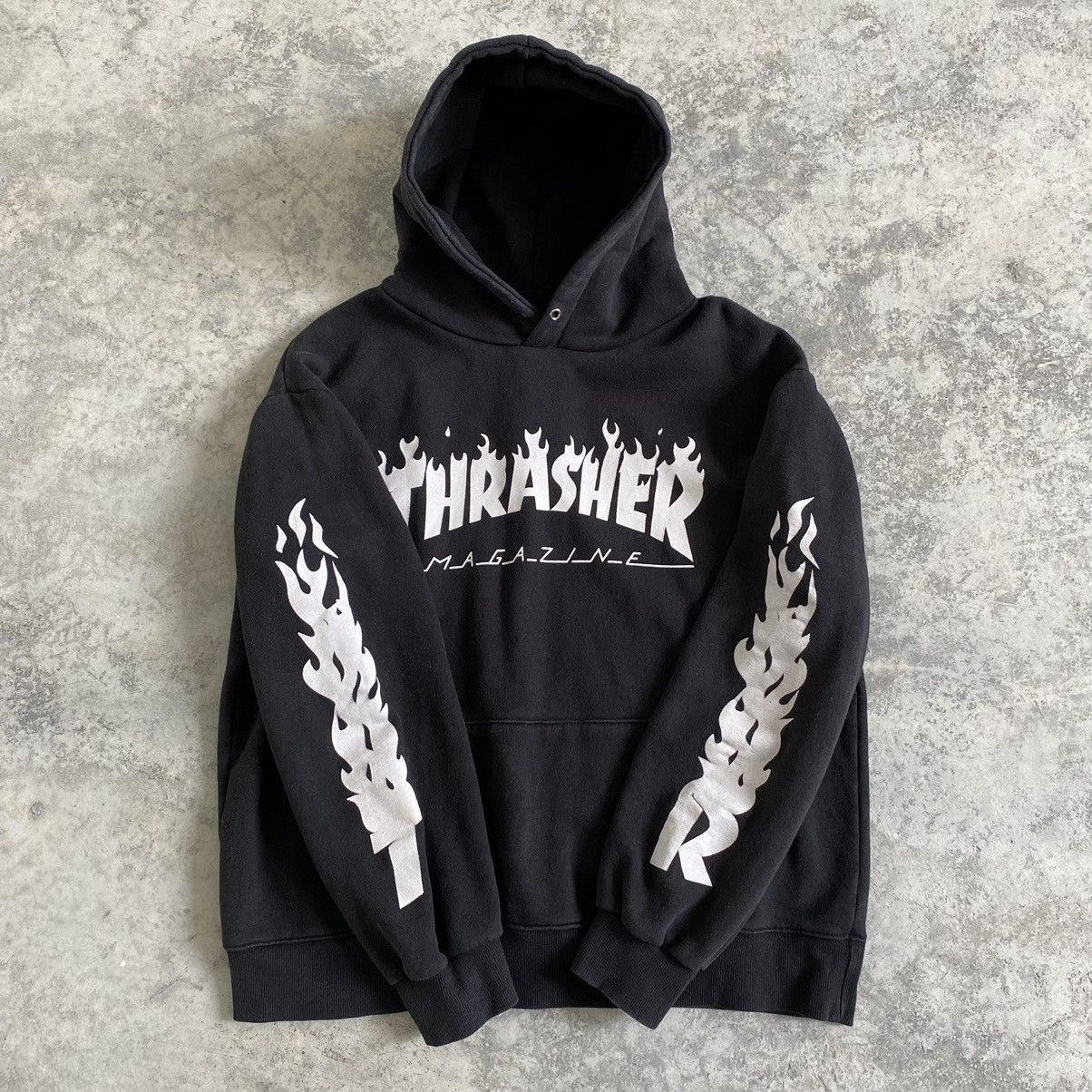 Thrasher Vintage Y2K Thrasher Flame 🔥 Sun Faded Hooded Sweatshirt Size US M / EU 48-50 / 2 - 1 Thumbnail