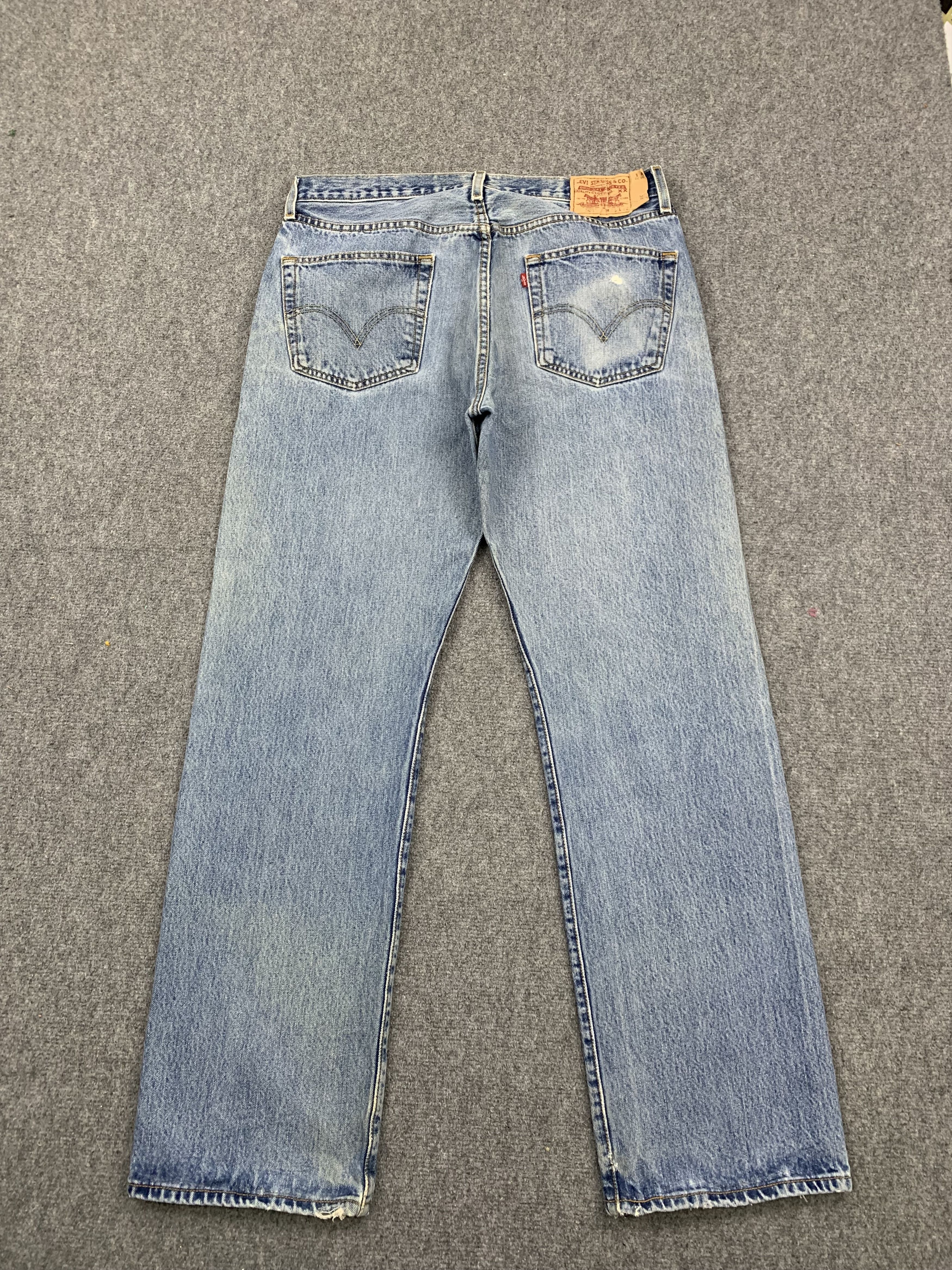 Levi's Vintage 90s Levis 501 Faded Blue Jeans DP1743 Size US 35 - 3 Thumbnail