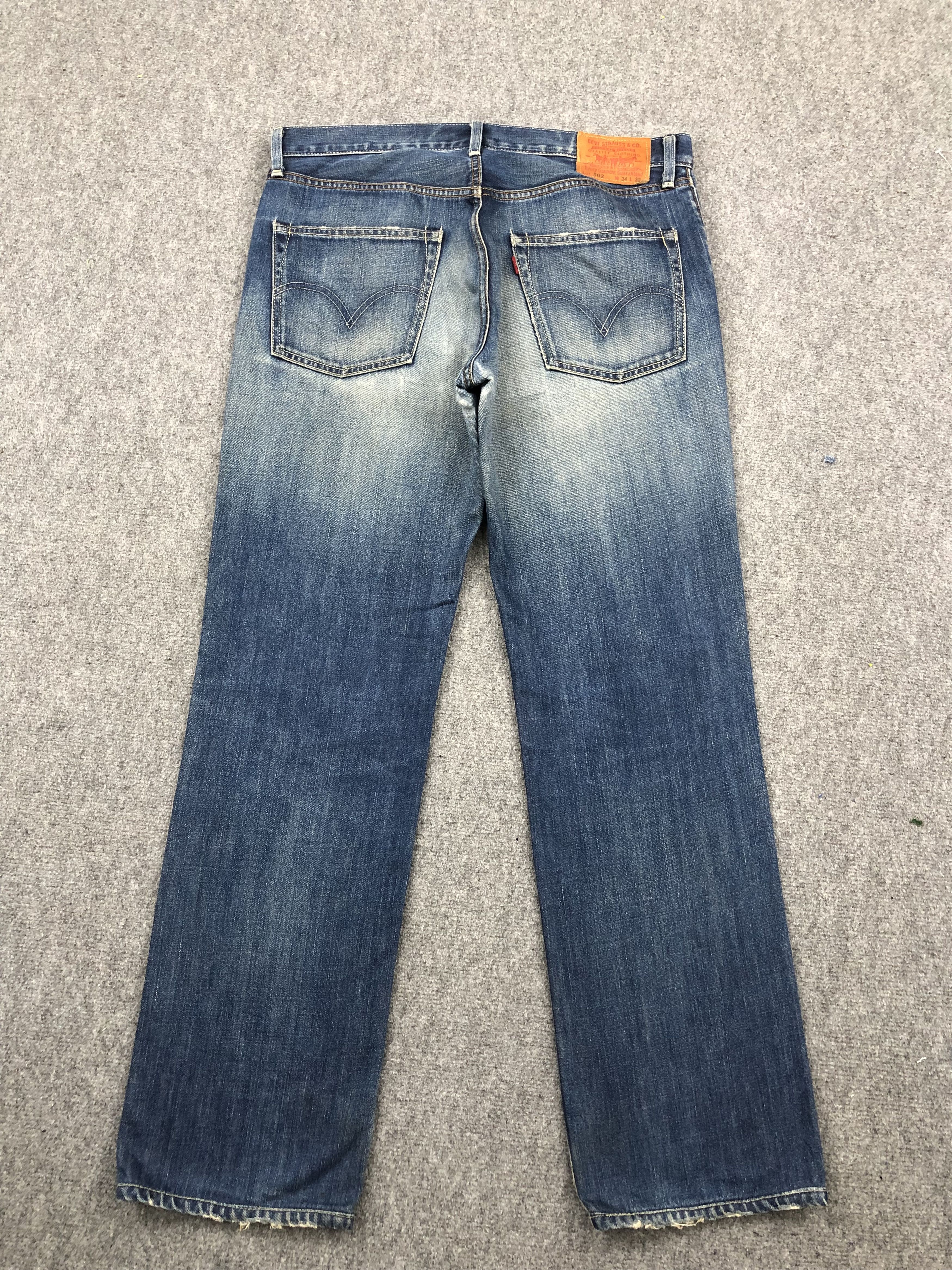 Levi's Vintage Levis 502 Faded Blue Jeans DP1677 Size US 37 - 3 Thumbnail