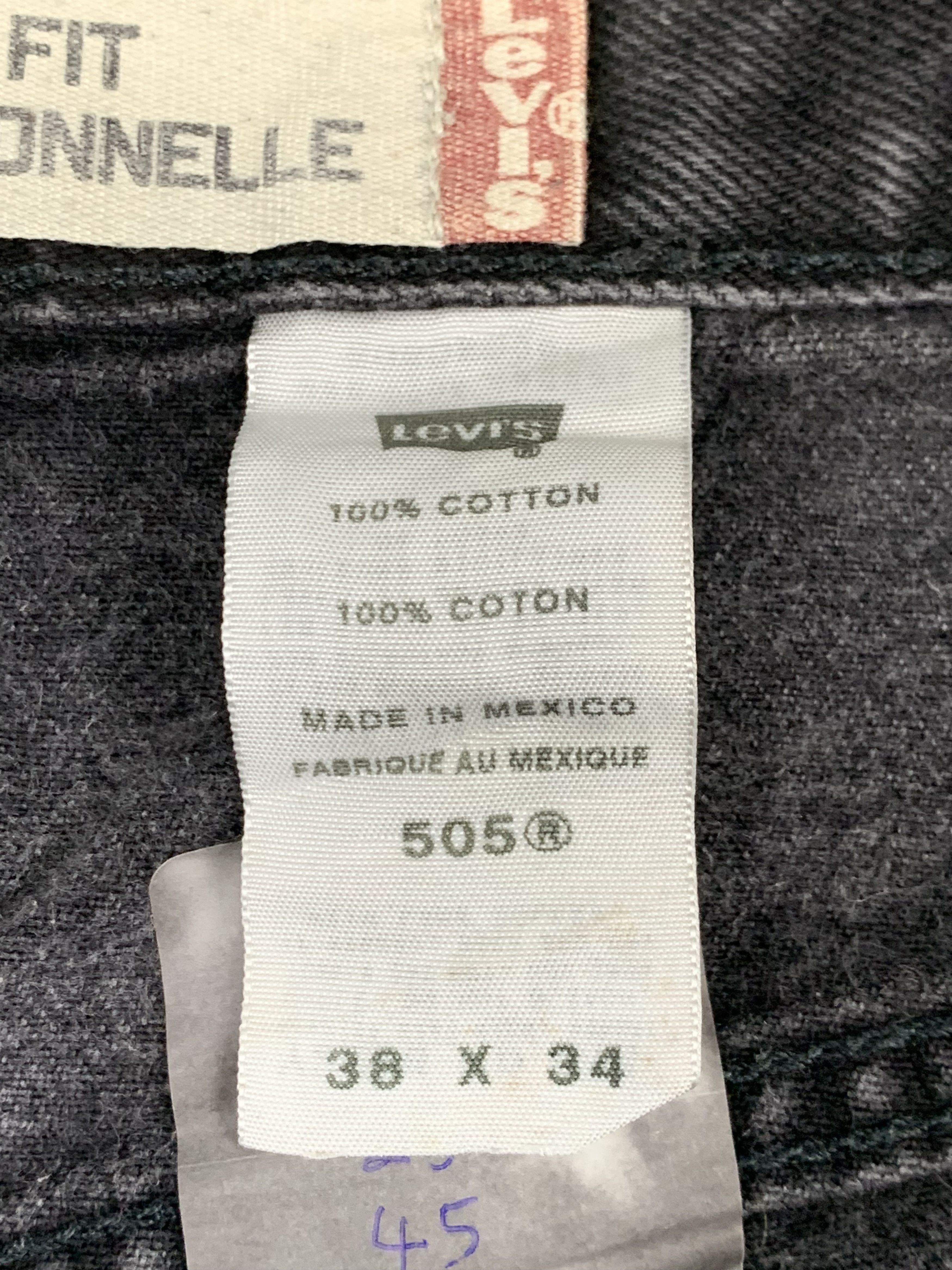 Levi's Faded Black Vintage Levis 505 Jeans DP1757 Size US 38 / EU 54 - 8 Thumbnail
