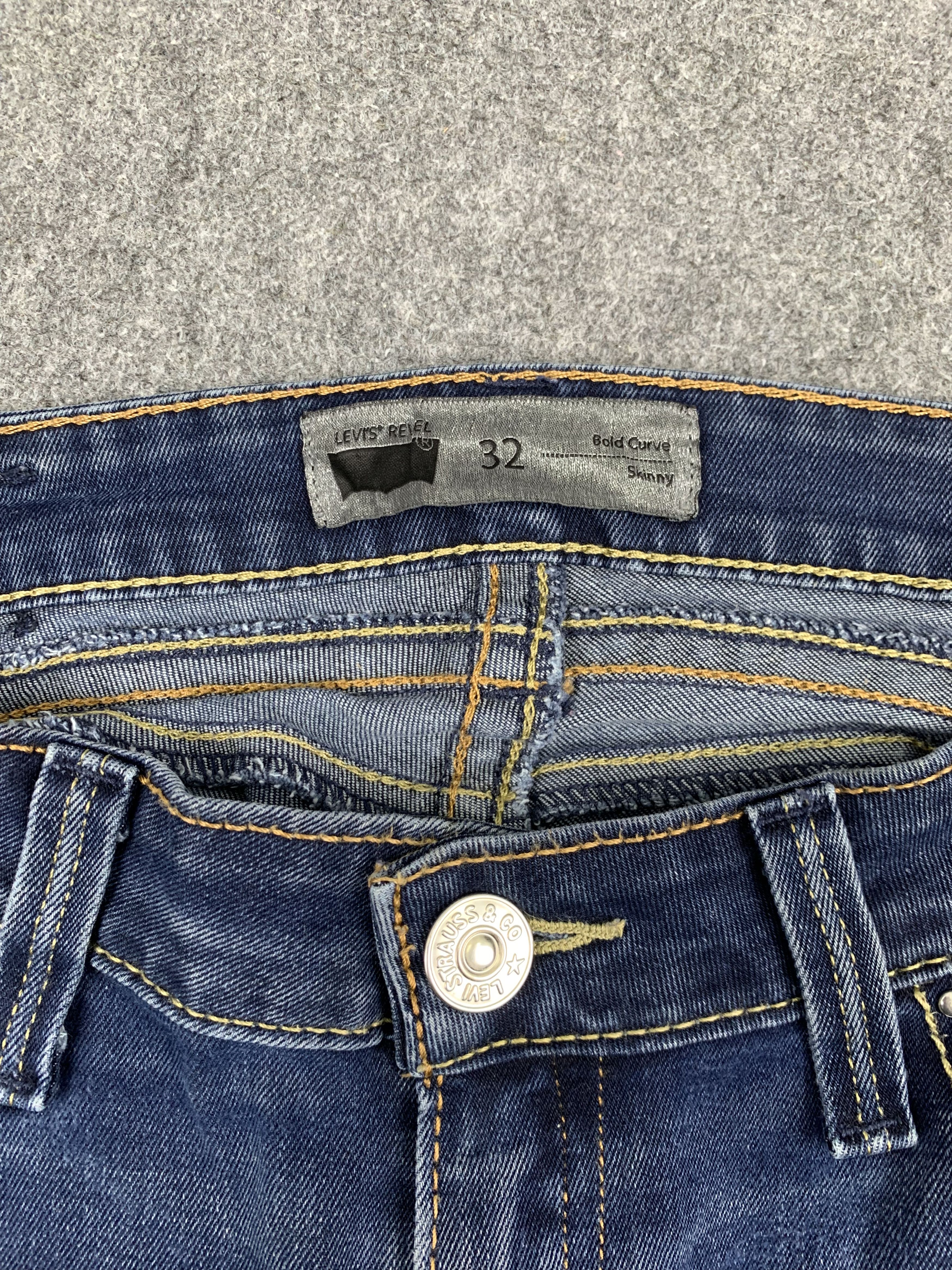 Levi's Vintage Levis Skinny Blue Jeans DP1755 Size US 33 - 8 Thumbnail