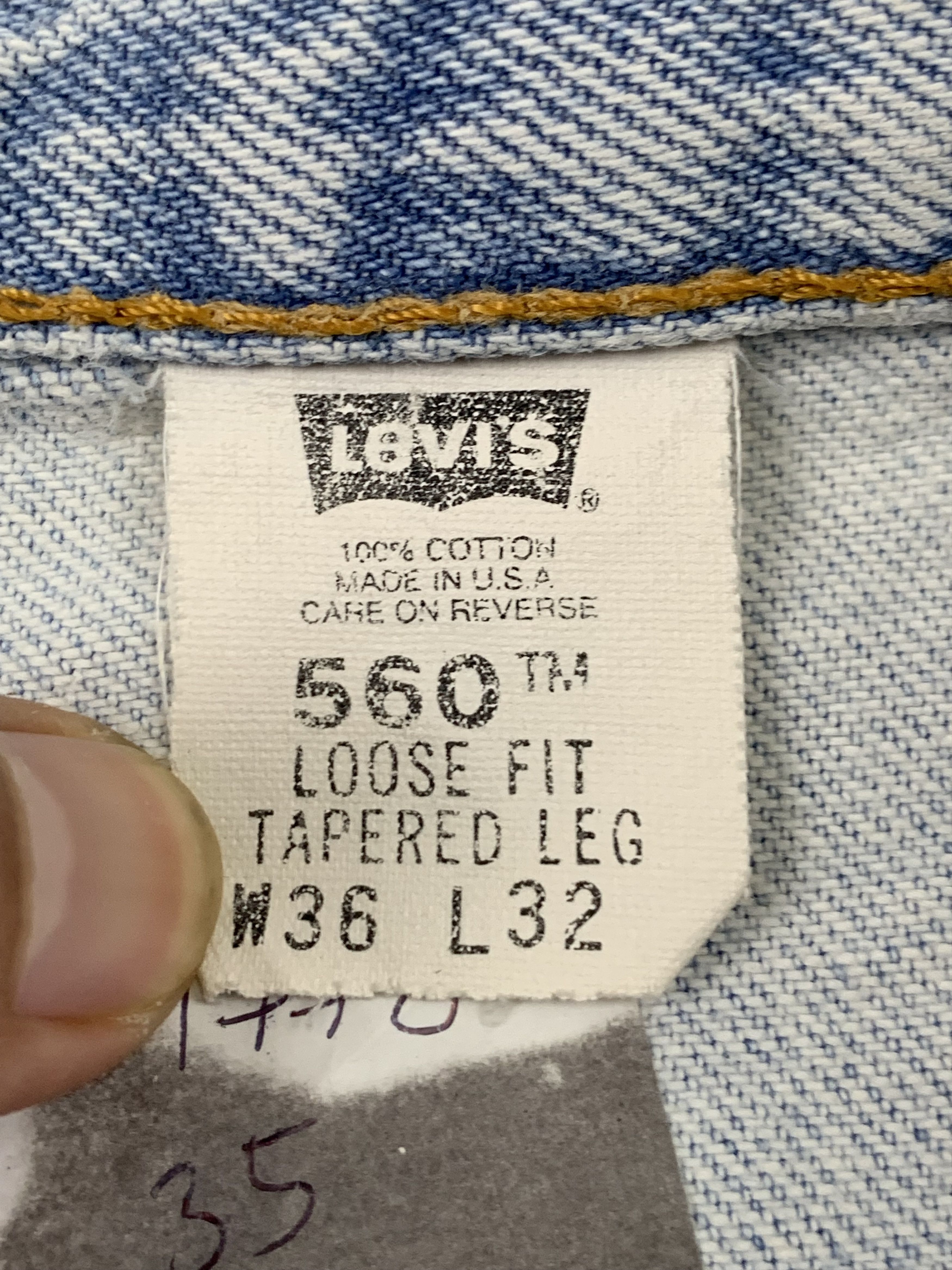 Levi's Vintage 90s Levis 560 Light Wash Jeans DP1778 Size US 35 - 6 Thumbnail