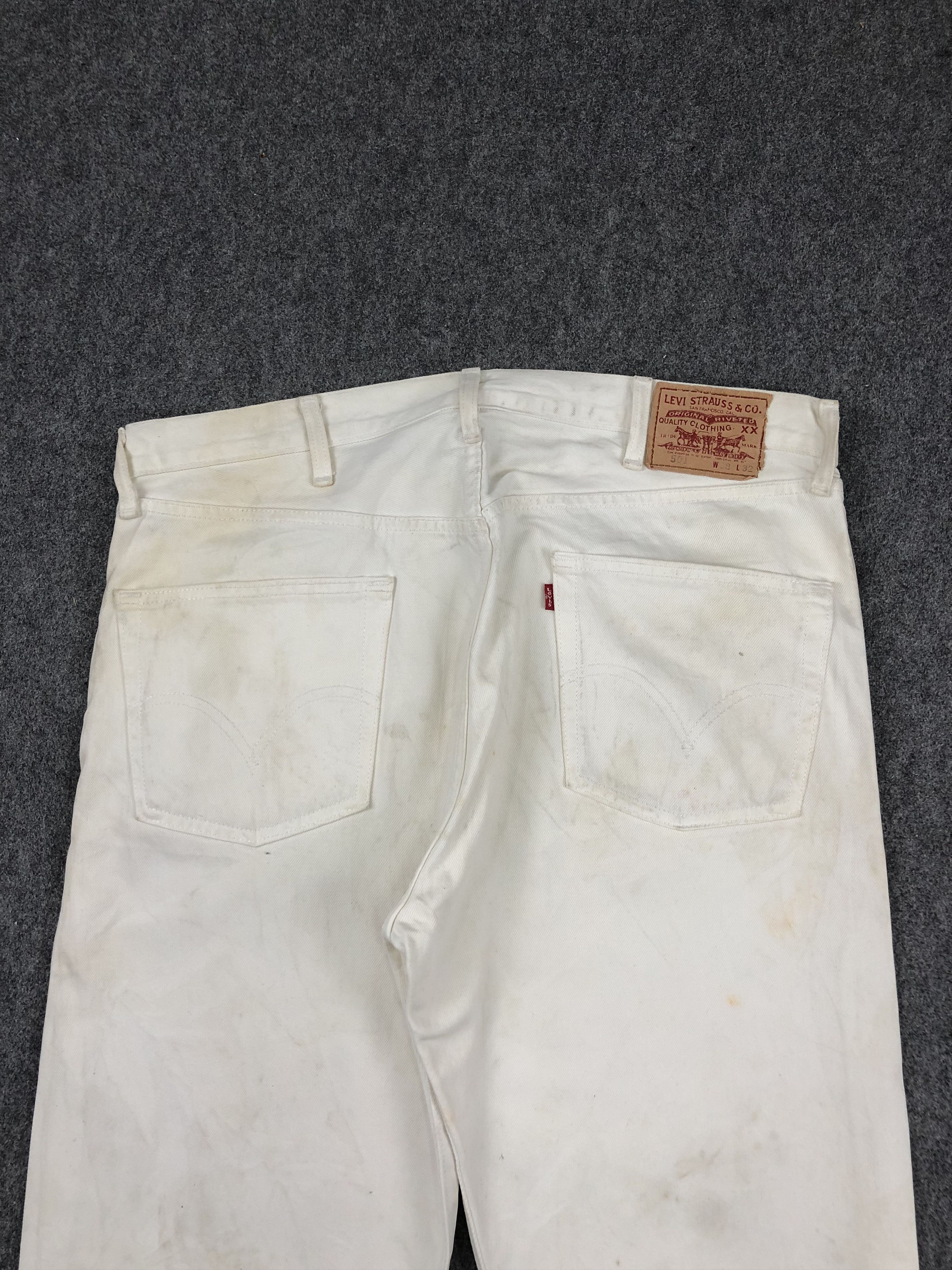 Levi's 90s Vintage Levis 501 White Jeans DP1405 Size US 38 / EU 54 - 4 Thumbnail