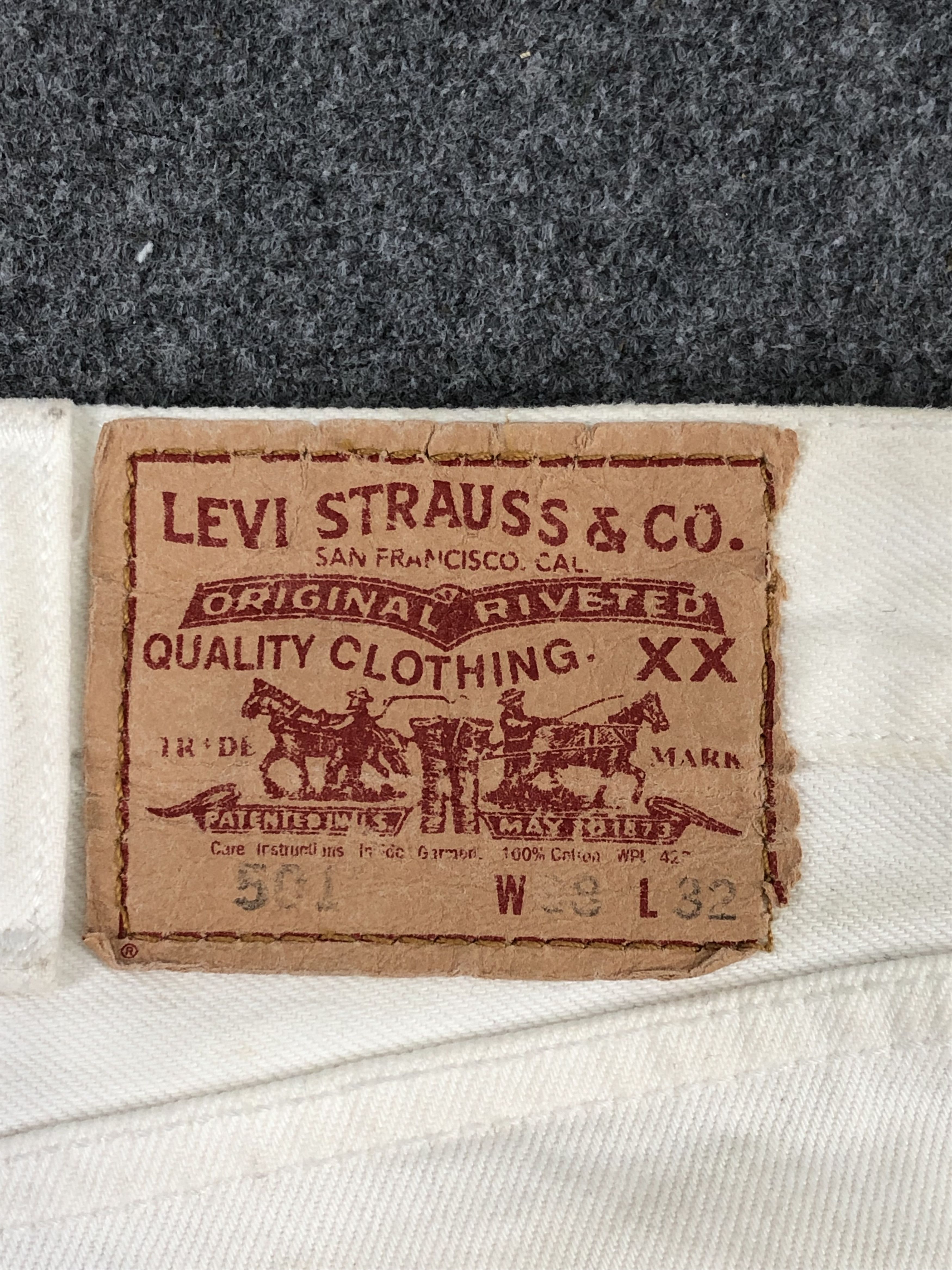 Levi's 90s Vintage Levis 501 White Jeans DP1405 Size US 38 / EU 54 - 5 Thumbnail