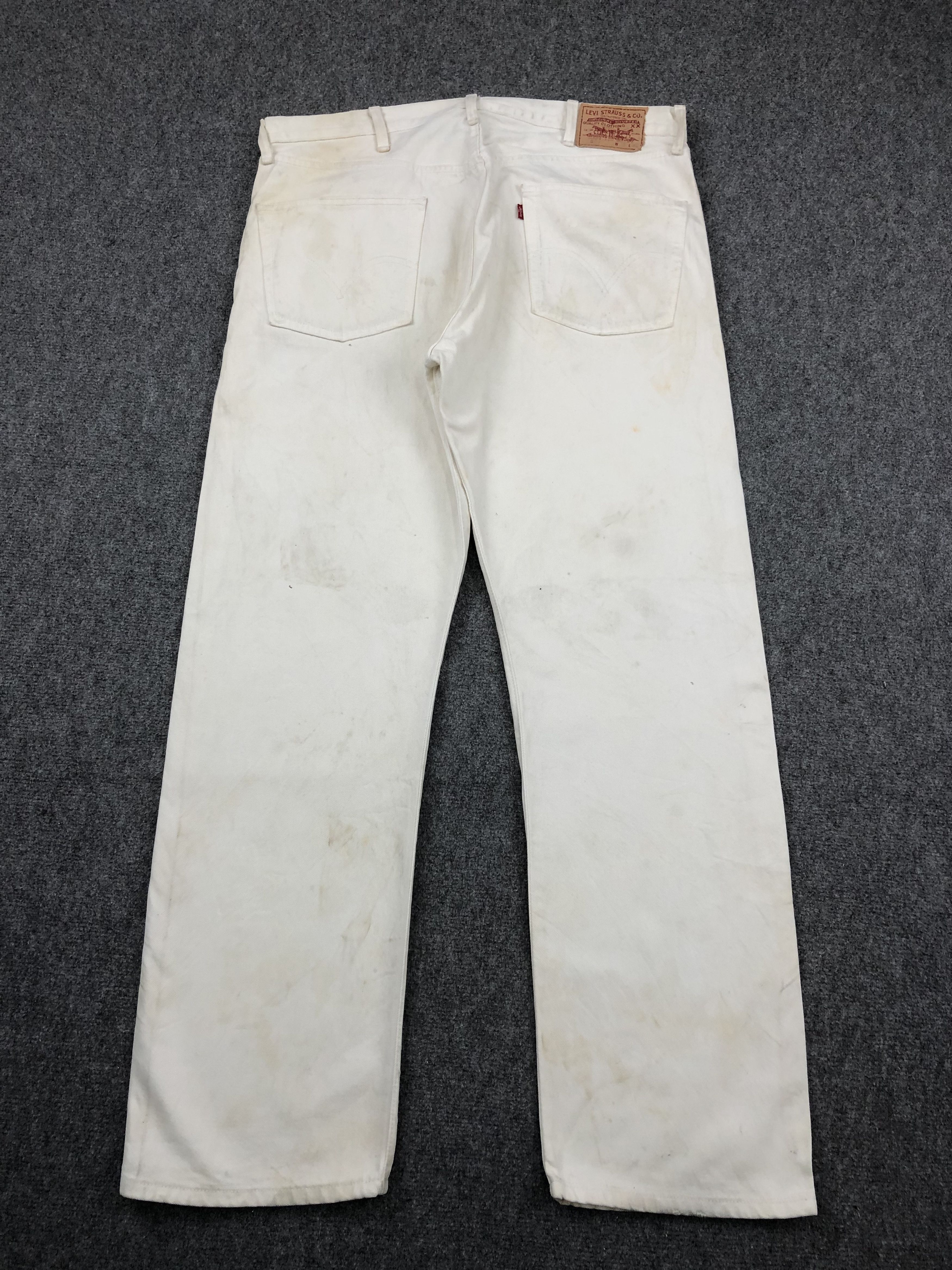 Levi's 90s Vintage Levis 501 White Jeans DP1405 Size US 38 / EU 54 - 3 Thumbnail