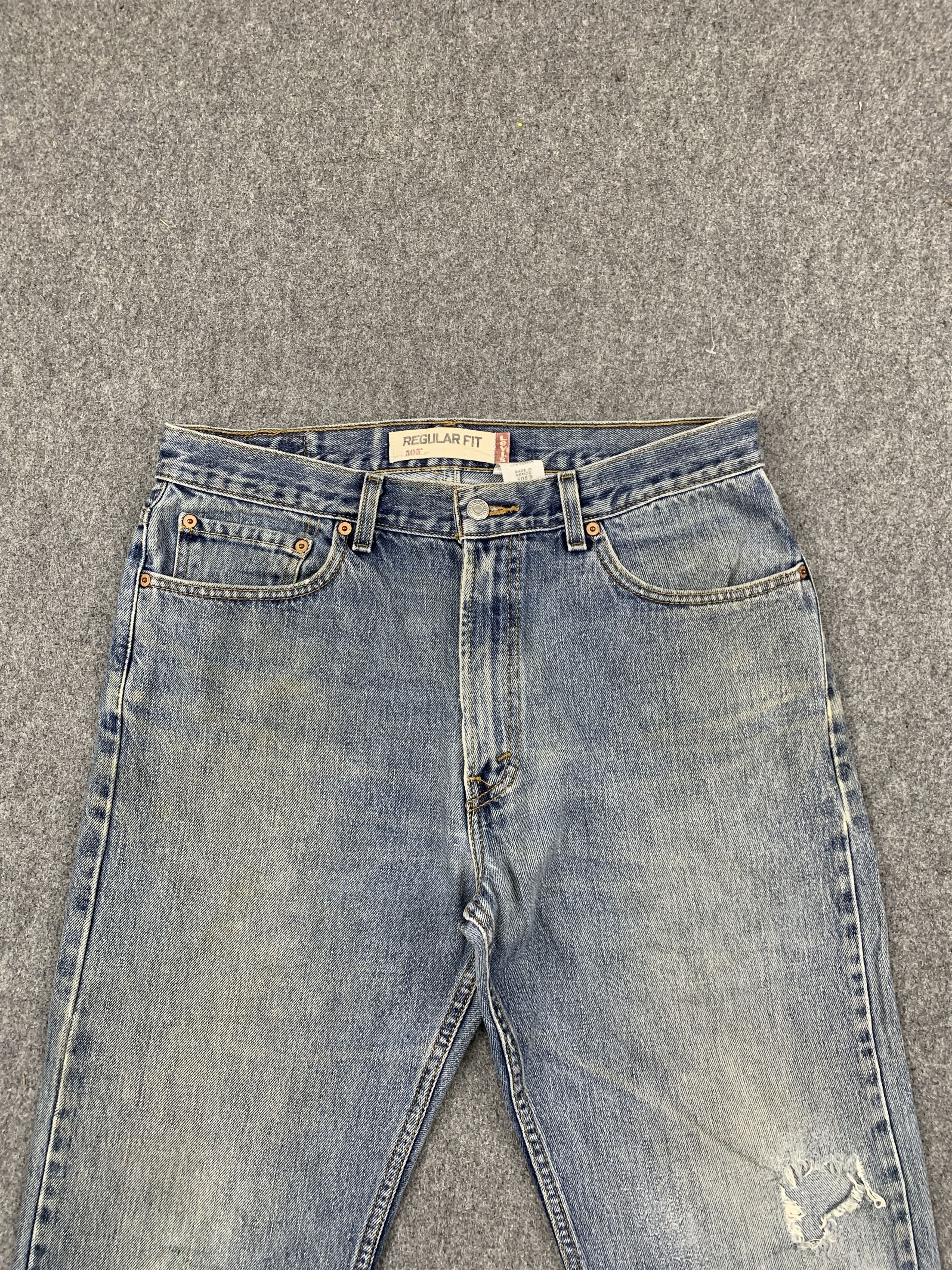 Levi's × Vintage Vintage Levis 505 Light Wash Jeans DP1776 Size US 34 / EU 50 - 2 Thumbnail