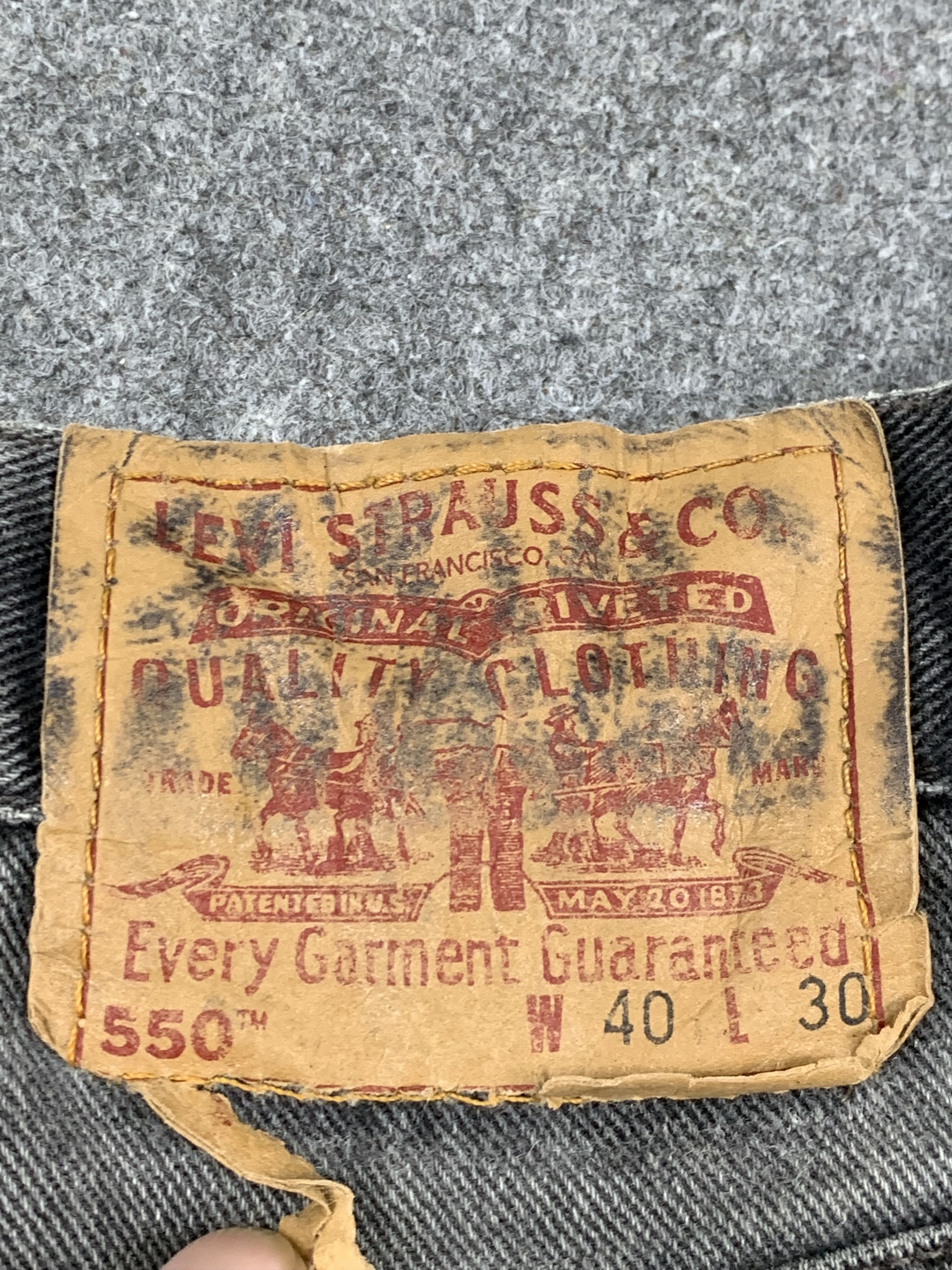 Levi's 90s Faded Black Vintage Levis 550 Jeans DP1775 Size US 38 / EU 54 - 5 Thumbnail
