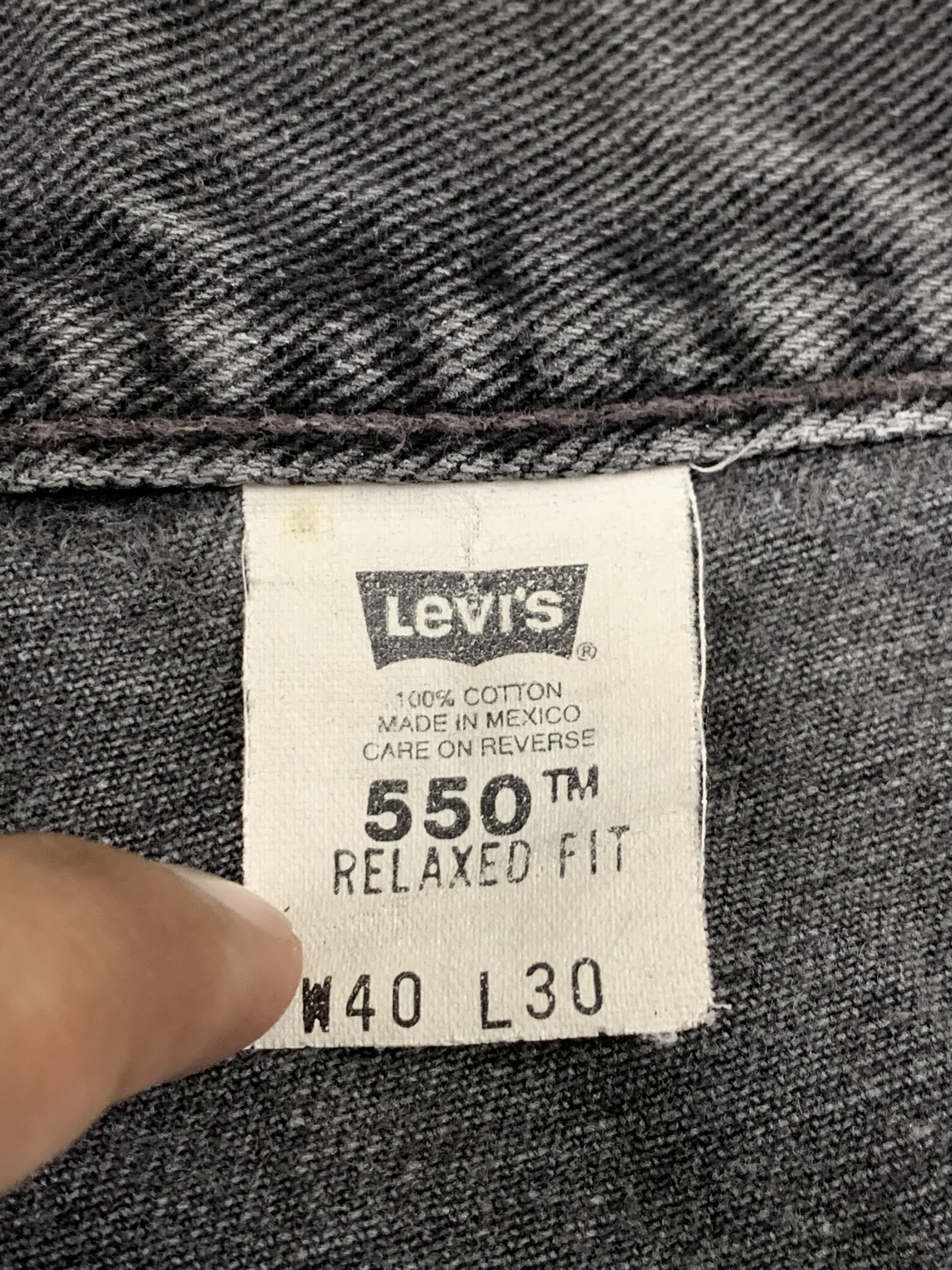 Levi's 90s Faded Black Vintage Levis 550 Jeans DP1775 Size US 38 / EU 54 - 7 Thumbnail