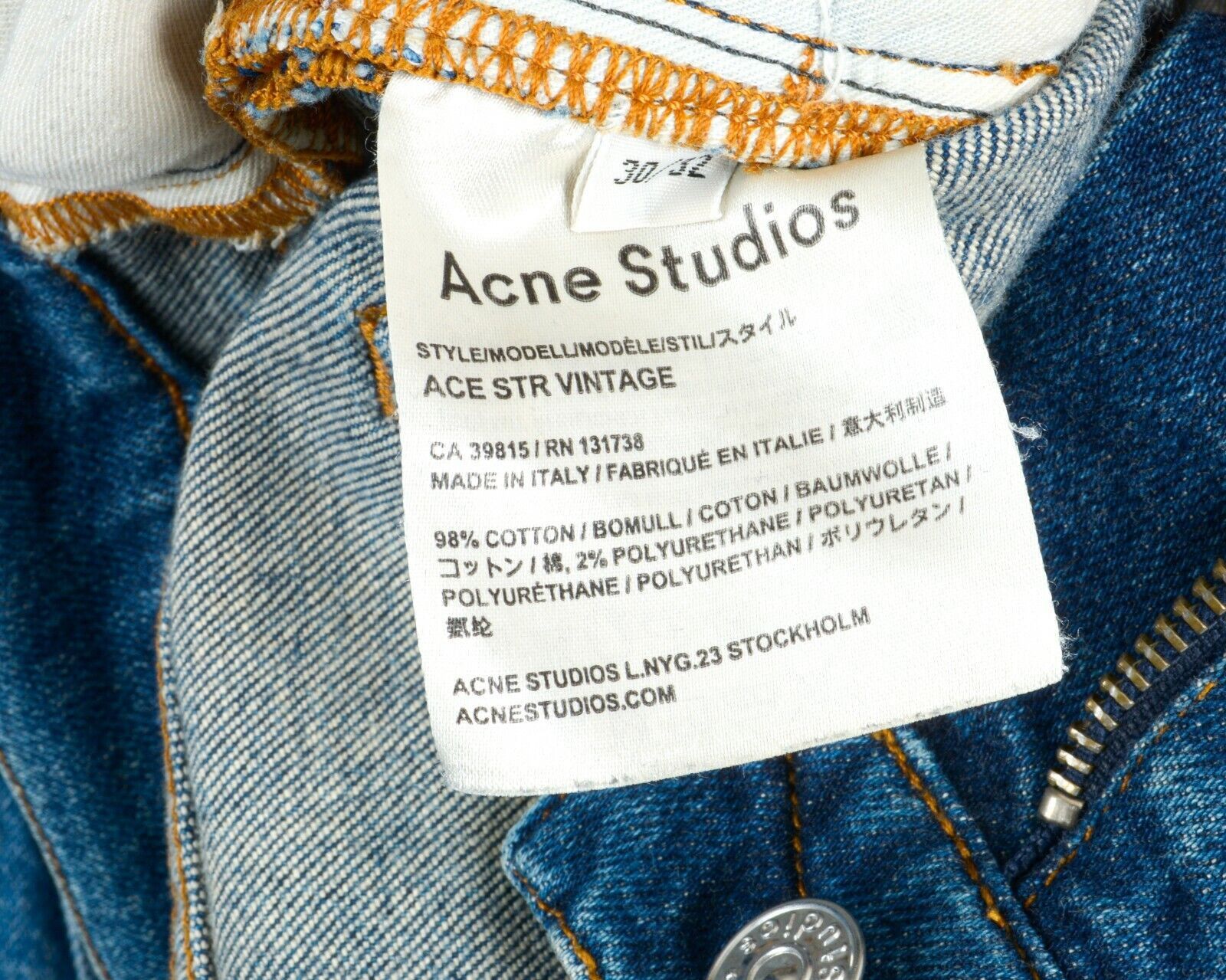 Acne Studios × Vintage W30 L32 Denim Jeans Trousers Pants Bottom Medium Washed Size 30" / US 8 / IT 44 - 6 Thumbnail
