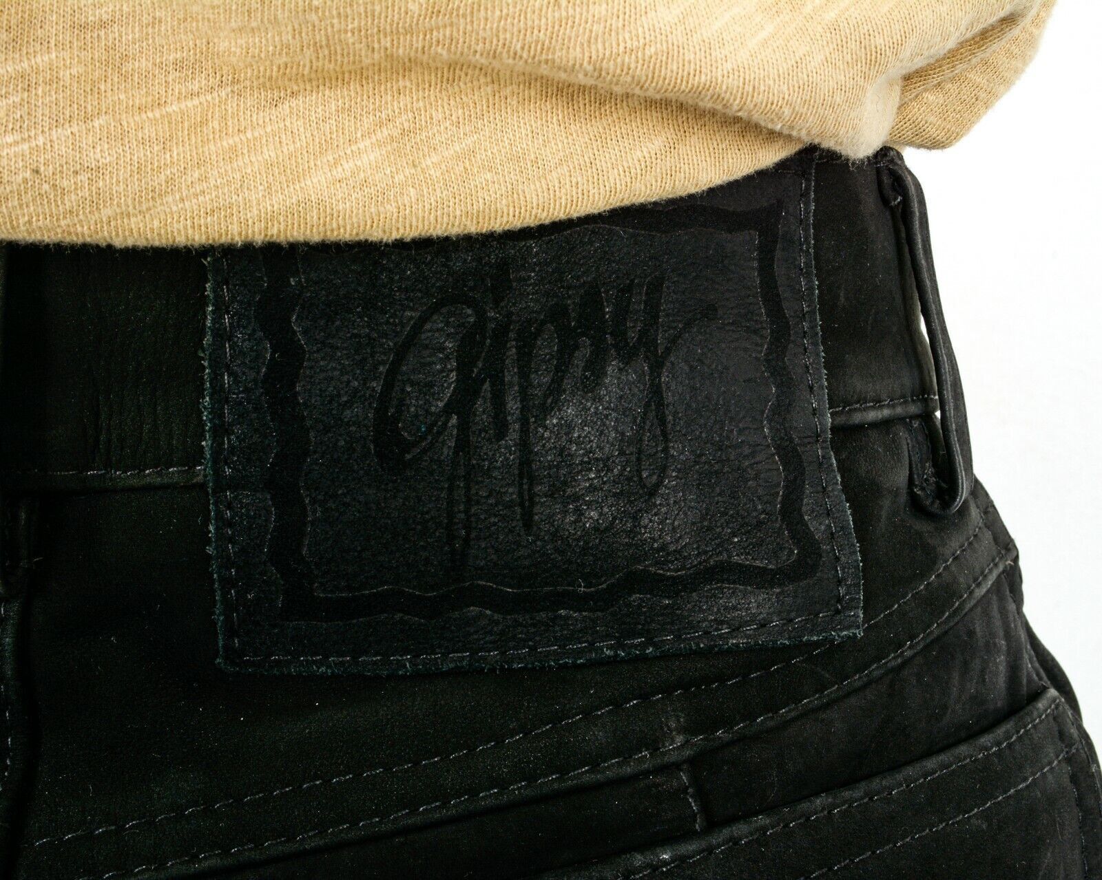 Other × Vintage W26 L35 Soft Leather Pants Black Pants Trousers Bottoms Size 26" / US 2 / IT 38 - 5 Thumbnail